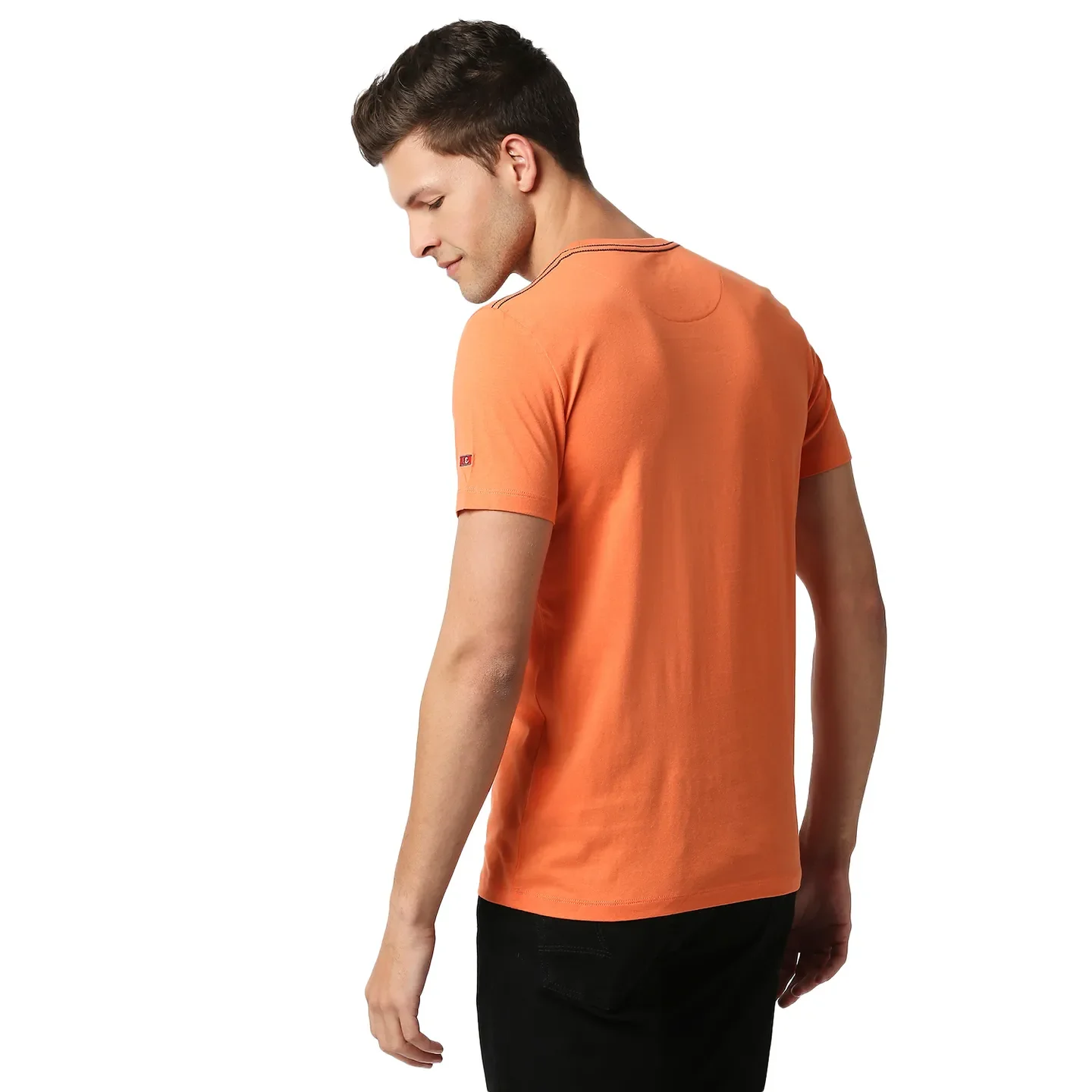 Orange Regular Fit Men's Short Sleeves T-Shirt by Being Human Clothing - Image 4
