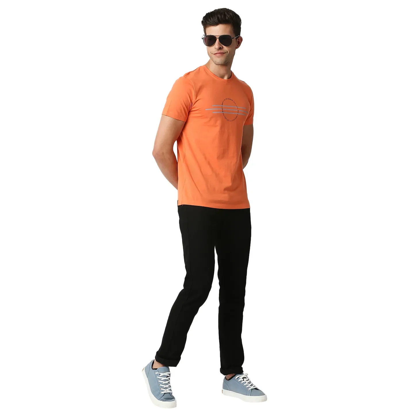 Orange Regular Fit Men's Short Sleeves T-Shirt by Being Human Clothing - Image 6