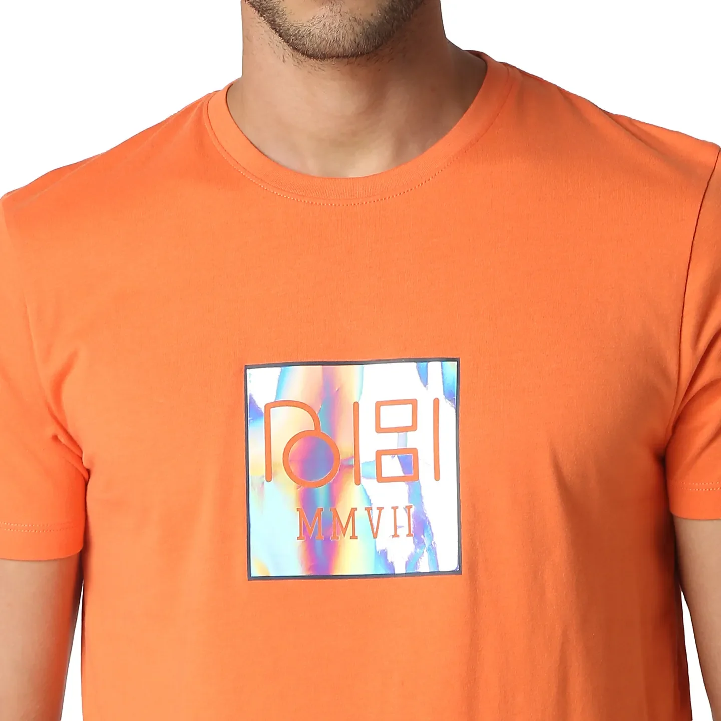 Orange Regular Fit Round Neck Men's T-Shirt by Being Human Clothing - Image 5