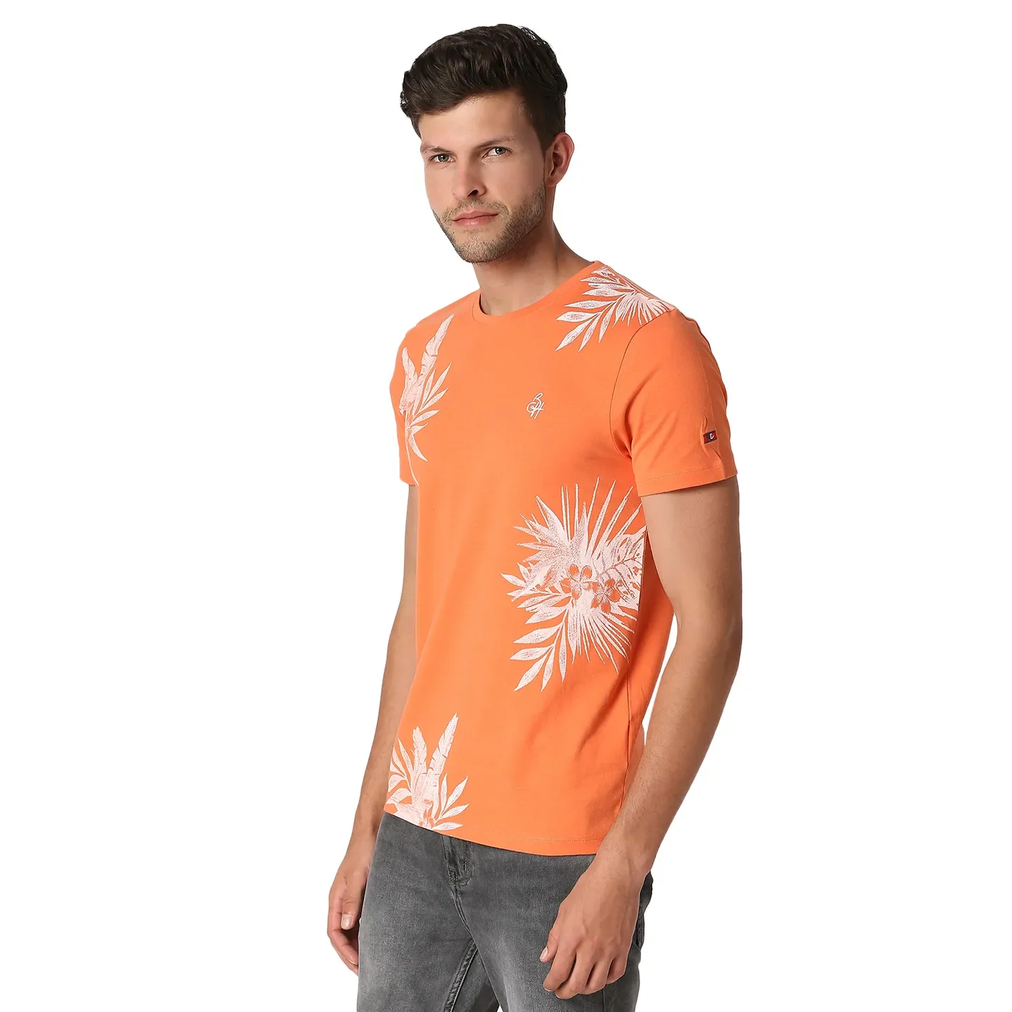 Orange Regular Fit Men's Short Sleeves T-Shirt by Being Human Clothing - Image 2