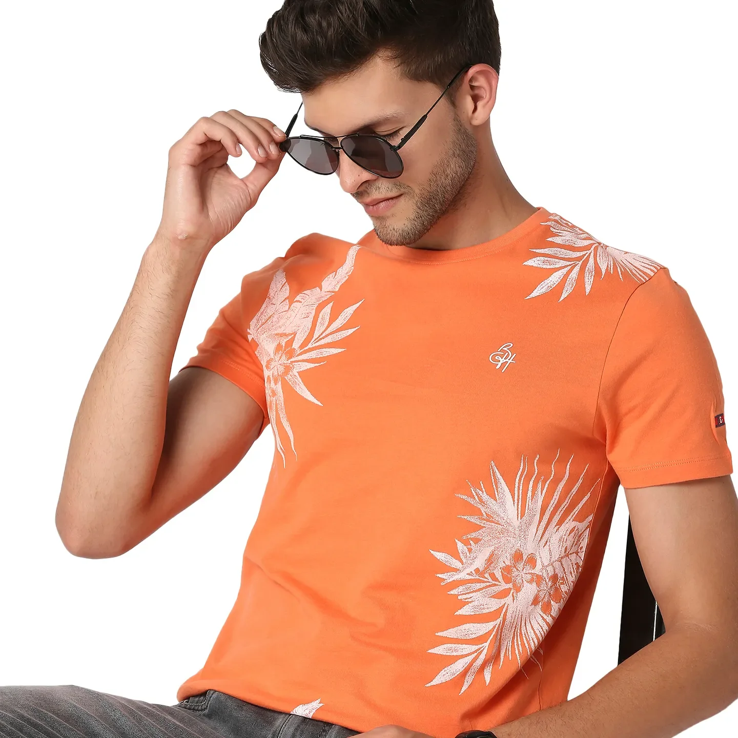 Orange Regular Fit Men's Short Sleeves T-Shirt by Being Human Clothing - Image 7