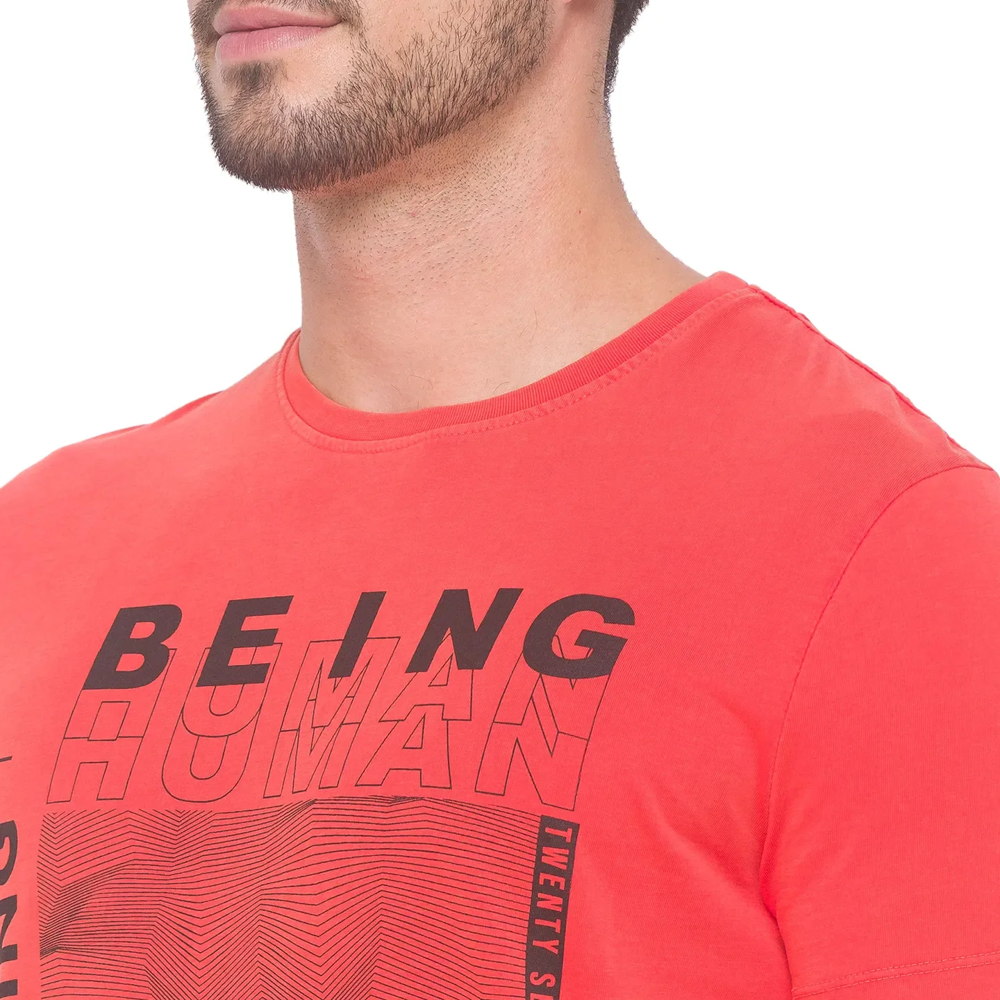 Orange Fista Regular Fit Round Neck Men's T-Shirt by Being Human Clothing - Image 4