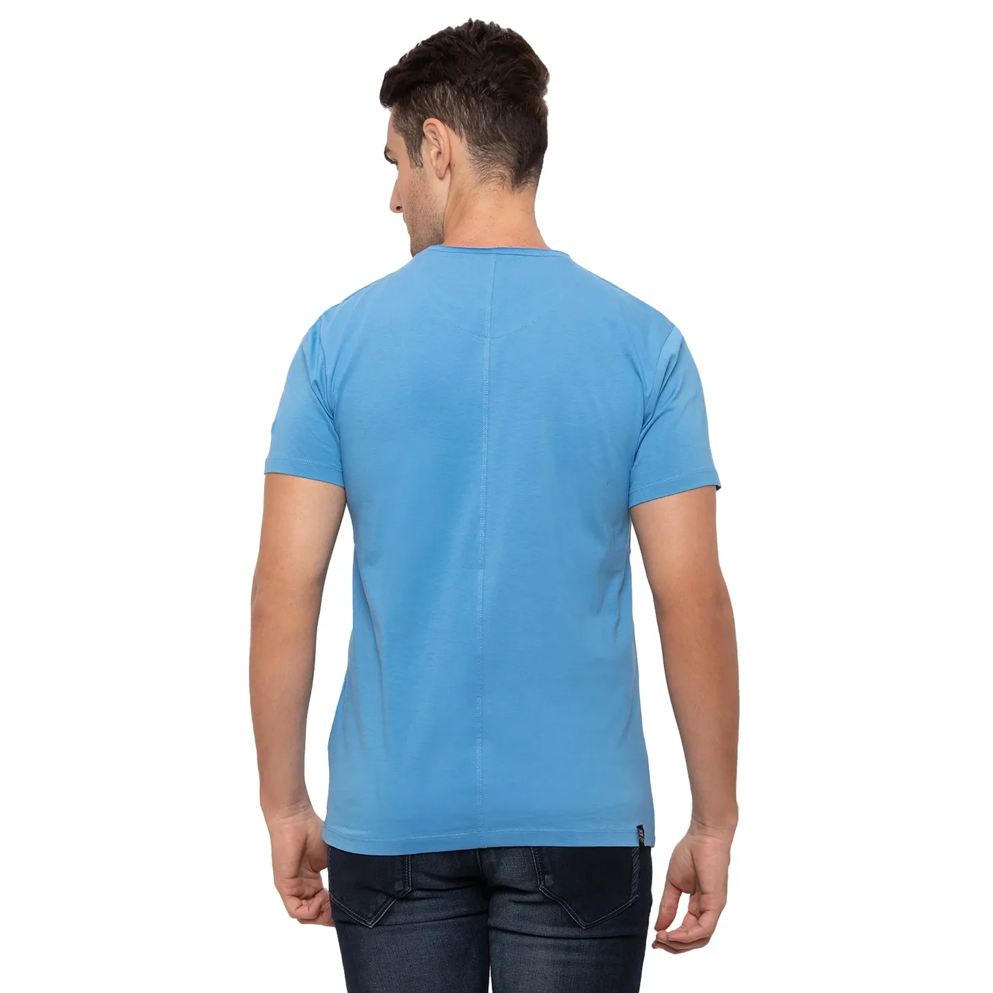 Blue Regular Fit Men's Short Sleeves T-Shirt by Being Human Clothing - Image 3