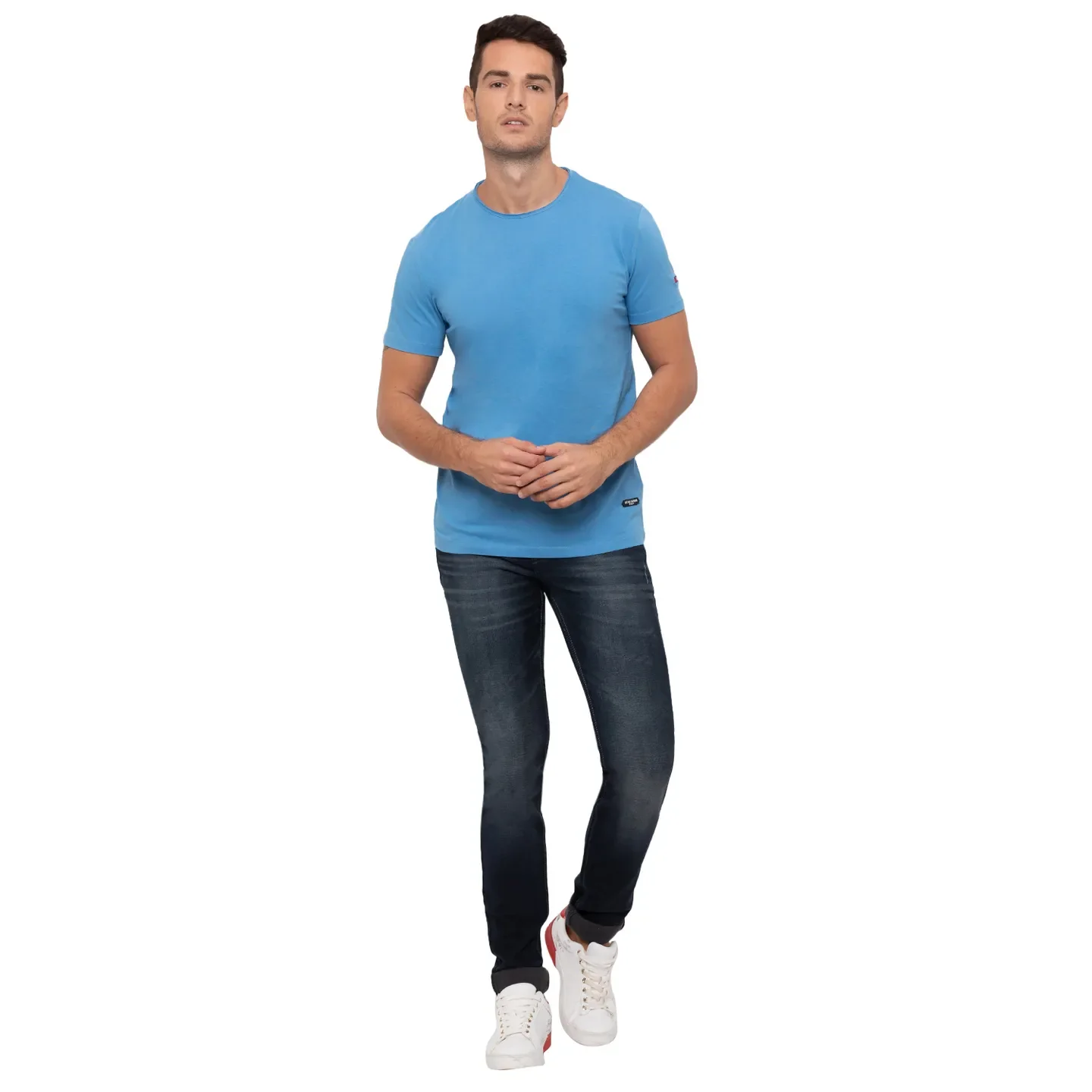 Blue Regular Fit Men's Short Sleeves T-Shirt by Being Human Clothing - Image 5