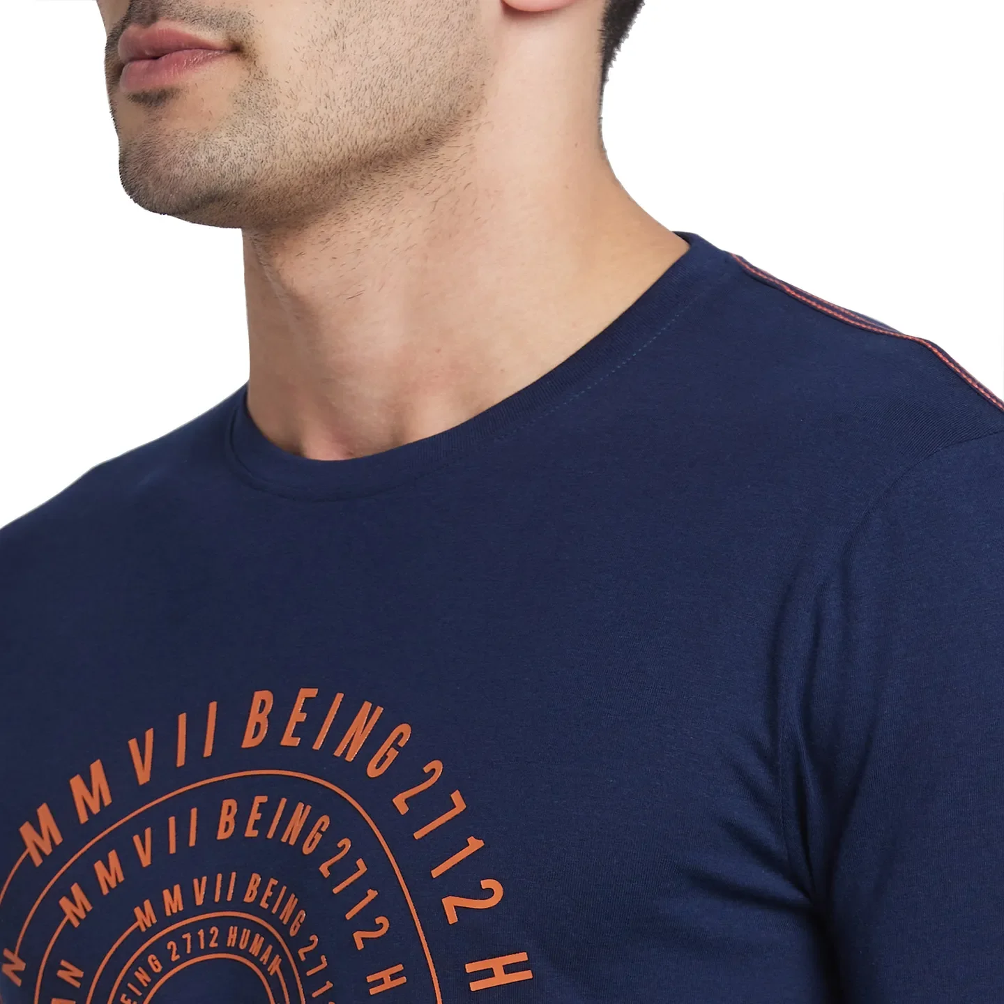 Blue Regular Fit Men's Long Sleeves T-Shirt by Being Human Clothing - Image 4