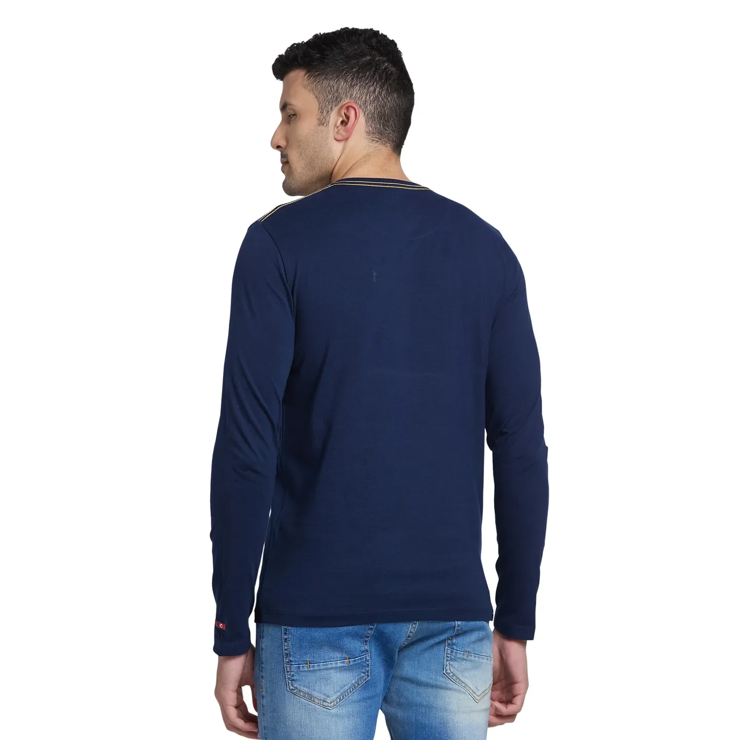 Blue Regular Fit Men's Long Sleeves T-Shirt by Being Human Clothing - Image 3