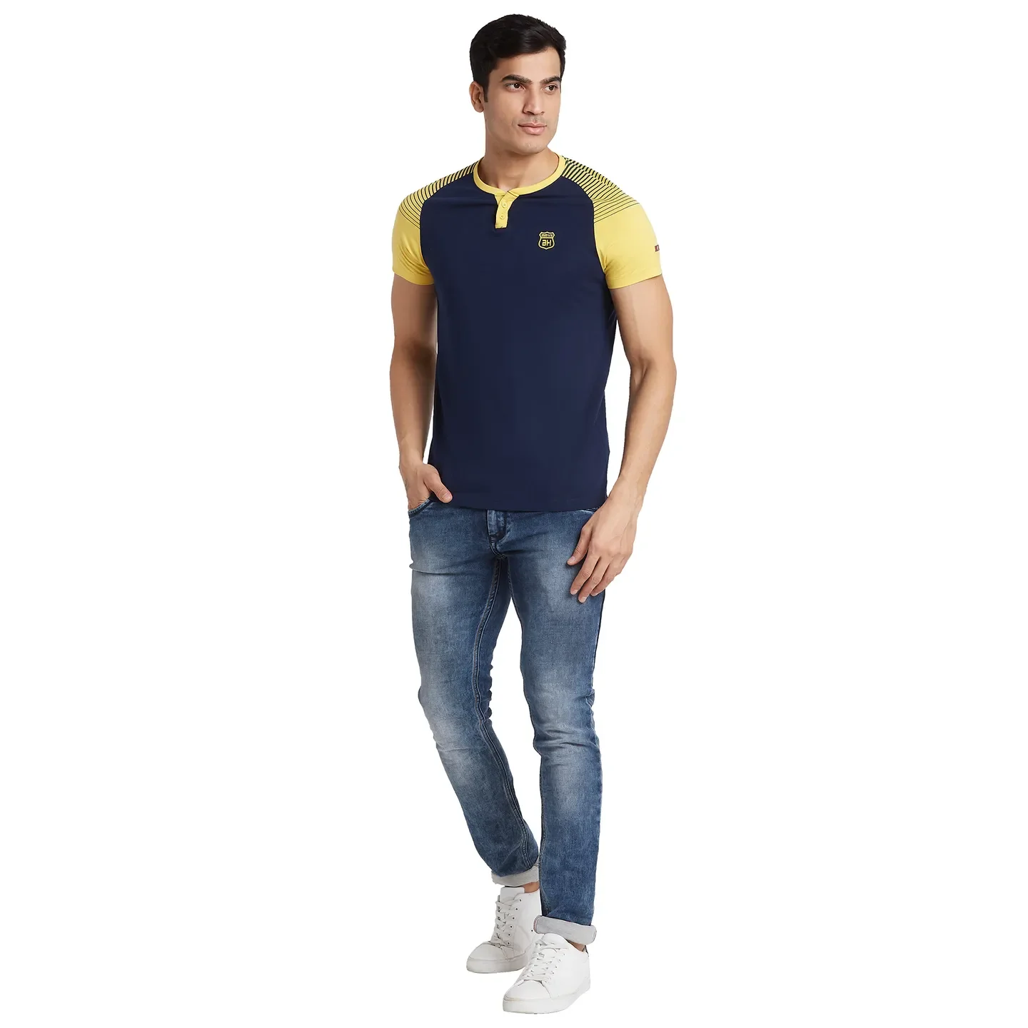 Blue Regular Fit Men's Short Sleeves T-Shirt by Being Human Clothing - Image 5