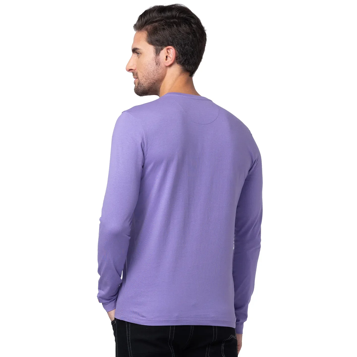Purple Regular Fit Men's Long Sleeves T-Shirt by Being Human Clothing - Image 3