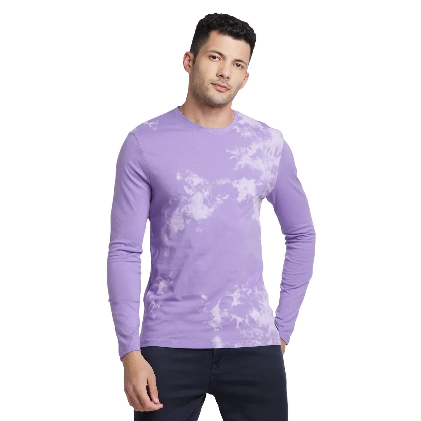 Paisley Purple Regular Fit Round Neck Men's T-Shirt by Being Human Clothing