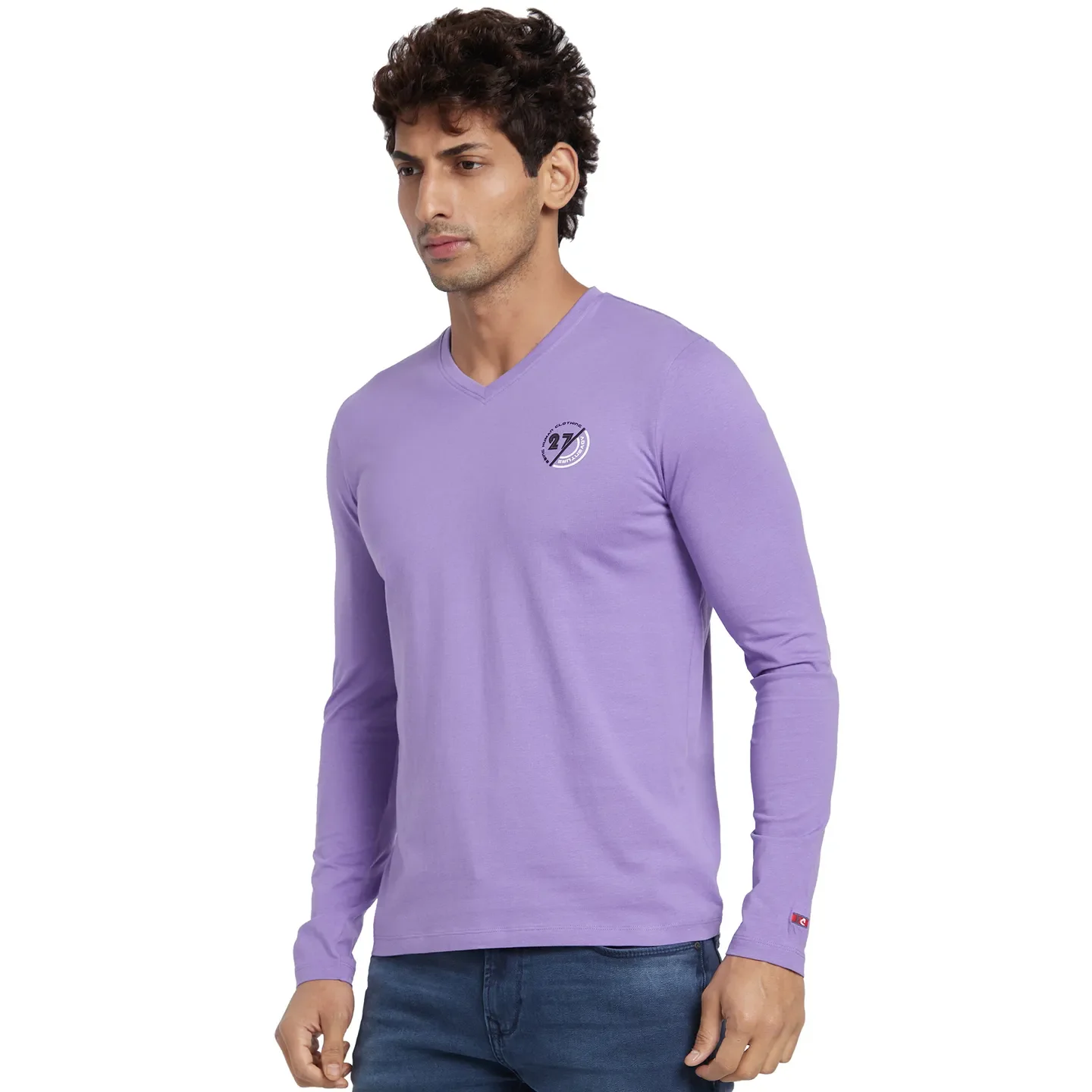 Purple Regular Fit Men's Long Sleeves T-Shirt by Being Human Clothing - Image 2