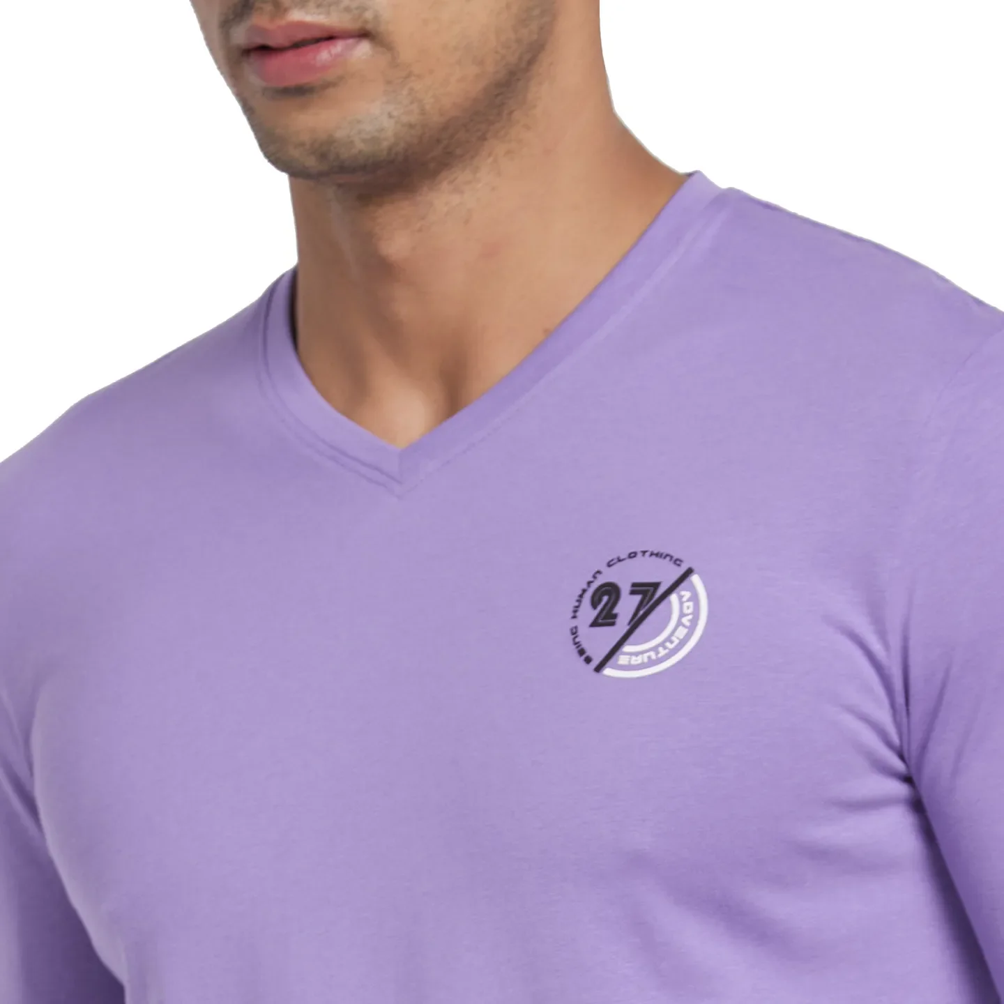 Purple Regular Fit Men's Long Sleeves T-Shirt by Being Human Clothing - Image 4