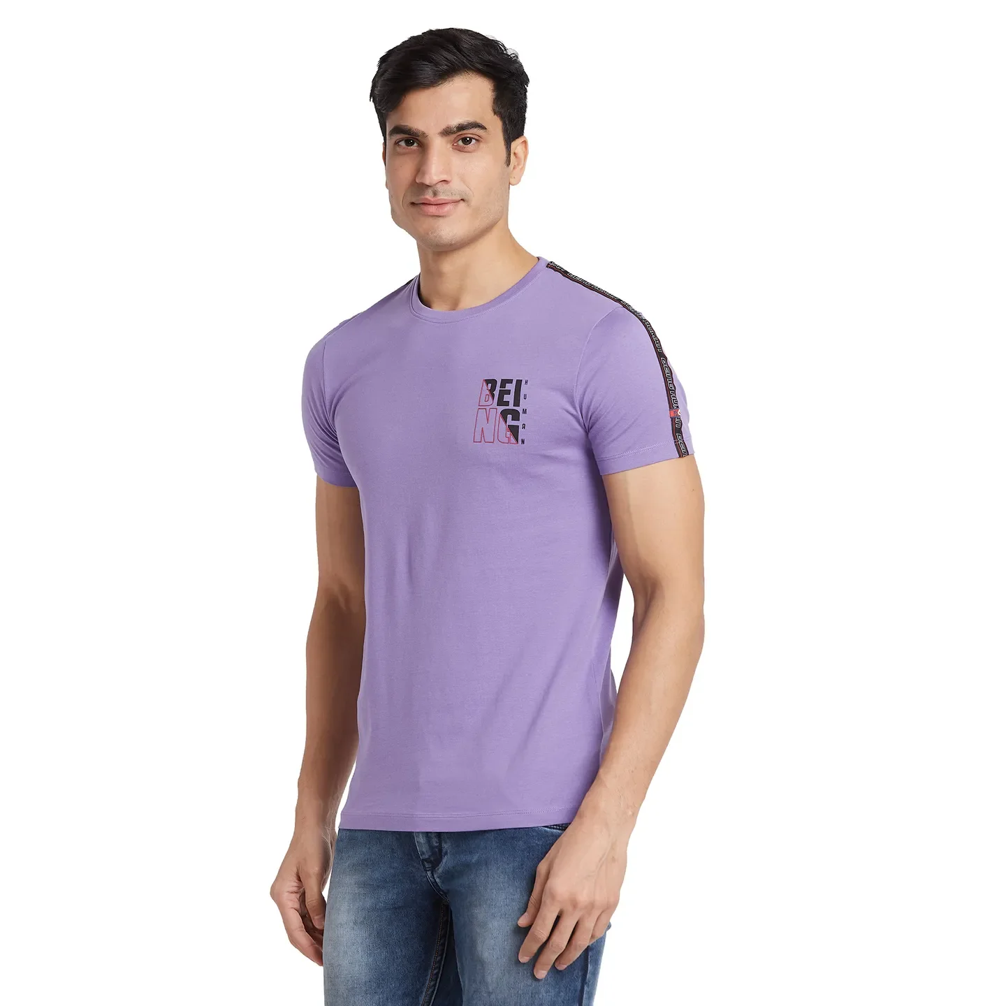 Paisley Purple Regular Fit Round Neck Men's T-Shirt by Being Human Clothing - Image 2