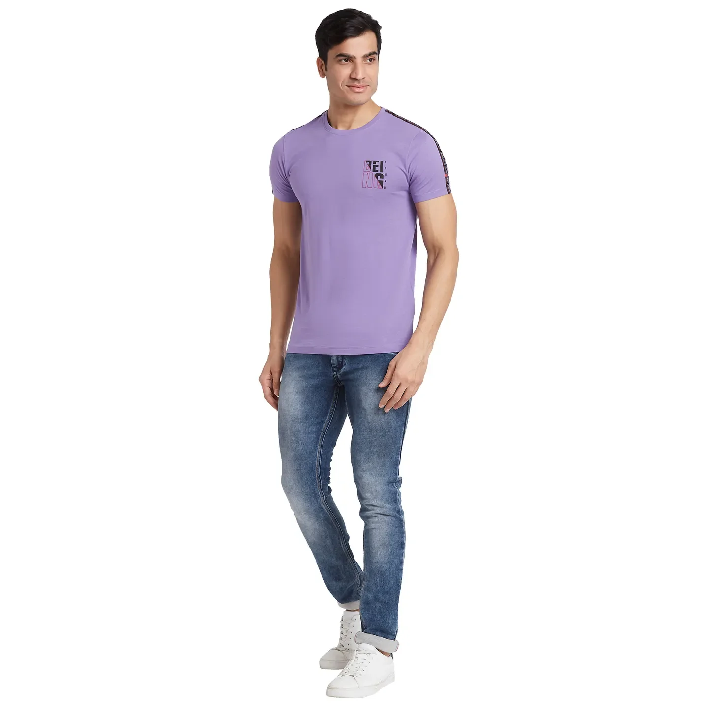Paisley Purple Regular Fit Round Neck Men's T-Shirt by Being Human Clothing - Image 5