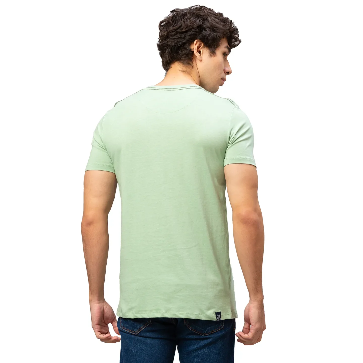 Green Regular Fit Men's Short Sleeves T-Shirt by Being Human Clothing - Image 3