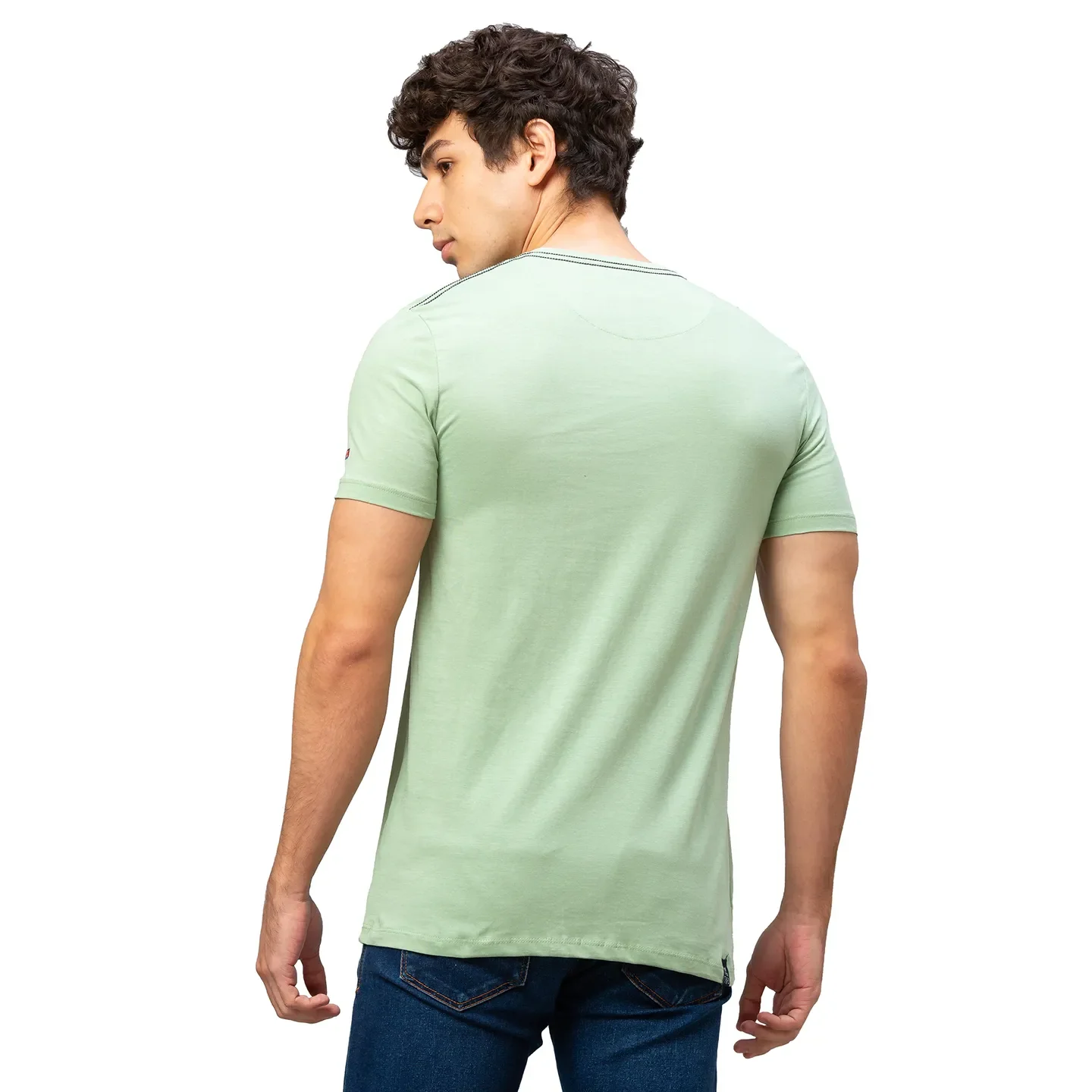Green Regular Fit Men's Short Sleeves T-Shirt by Being Human Clothing - Image 3