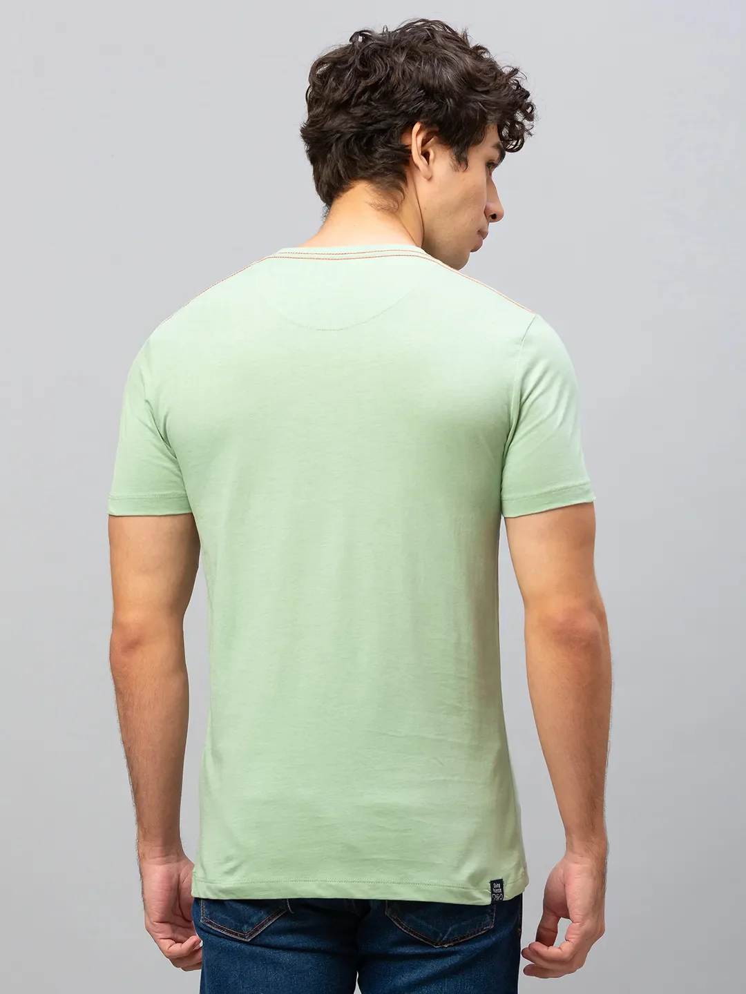 Green Regular Fit Men's Short Sleeves T-Shirt by Being Human Clothing - Image 3