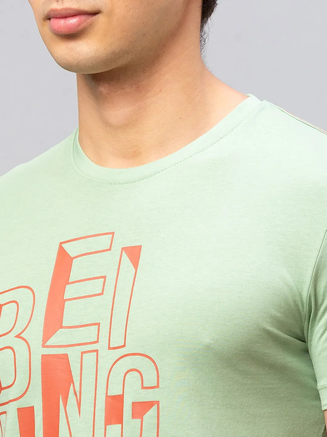 Green Regular Fit Men's Short Sleeves T-Shirt by Being Human Clothing - Image 4