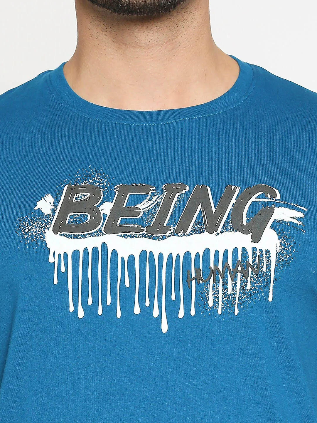 Green Regular Fit Men's Short Sleeves T-Shirt by Being Human Clothing - Image 5