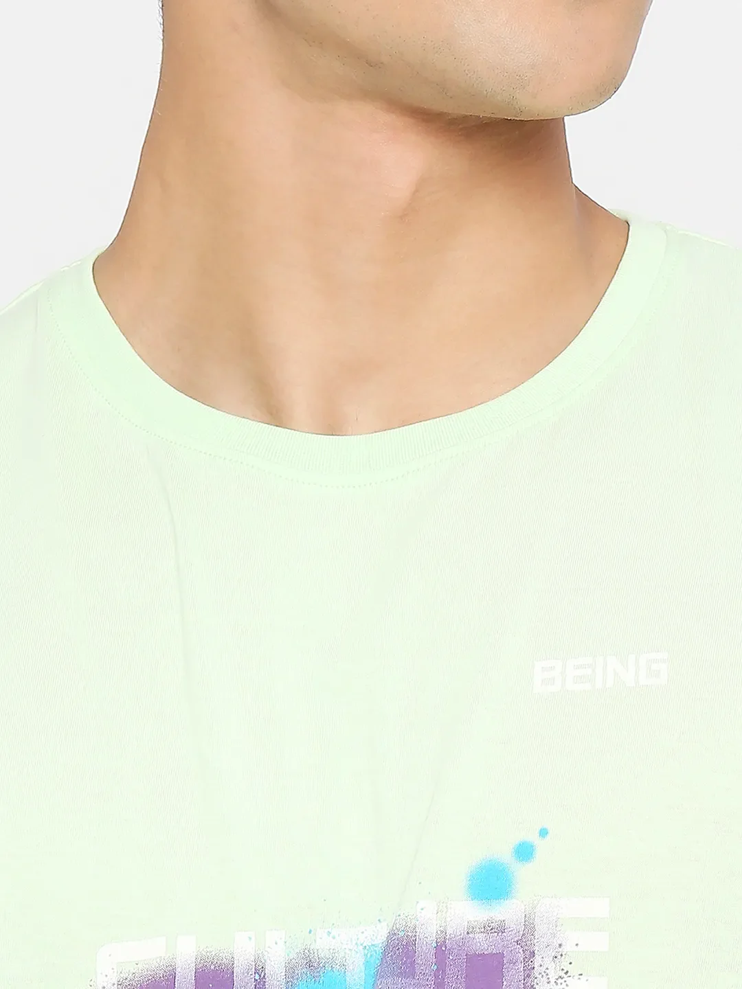 Green Regular Fit Men's Sleevesles T-Shirt by Being Human Clothing - Image 5