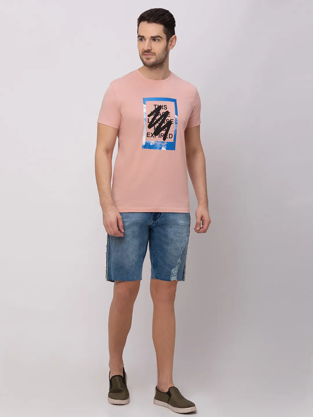 Pink Regular Fit Round Neck Men's T-Shirt by Being Human Clothing - Image 5