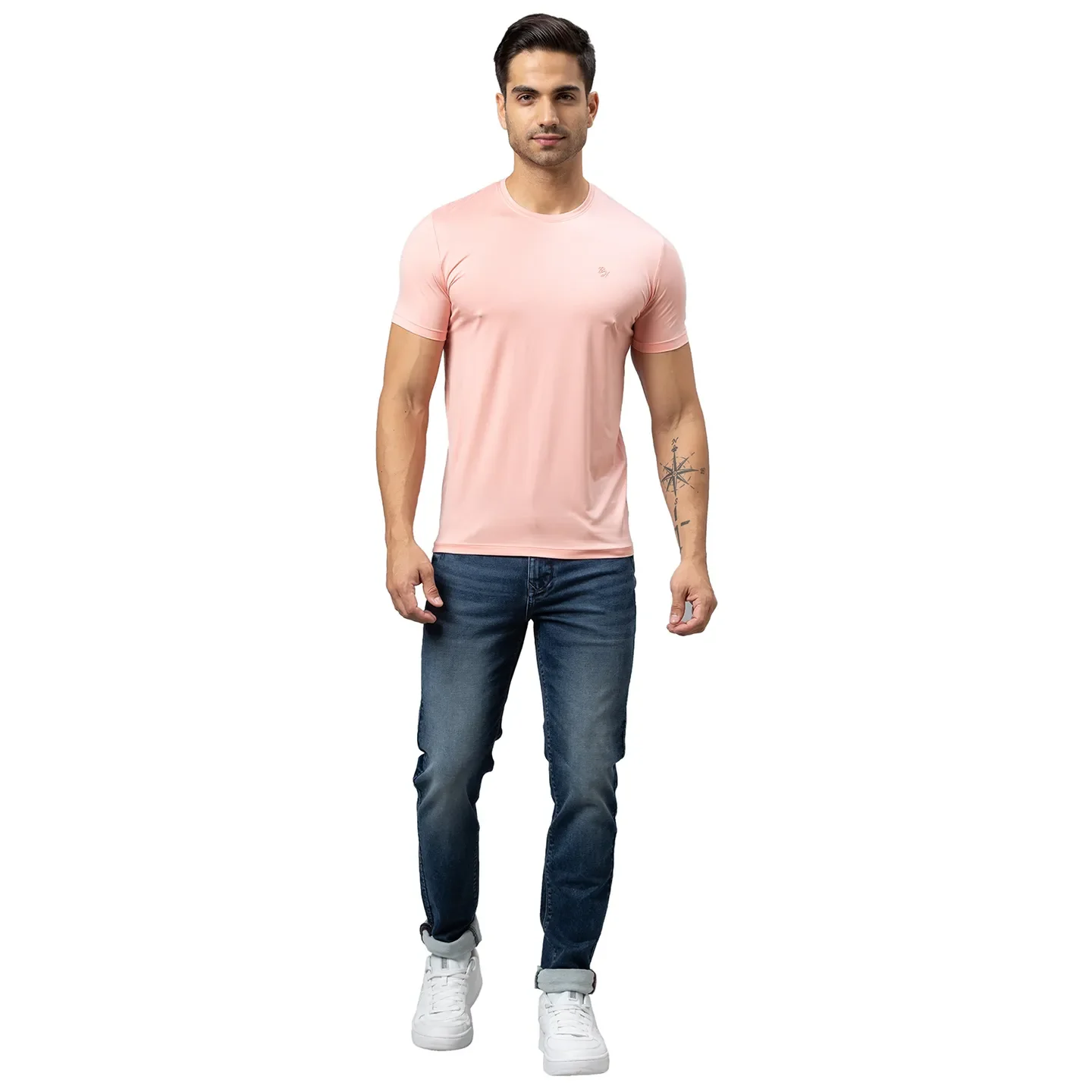 Pink Regular Fit Men's Short Sleeves T-Shirt by Being Human Clothing - Image 2