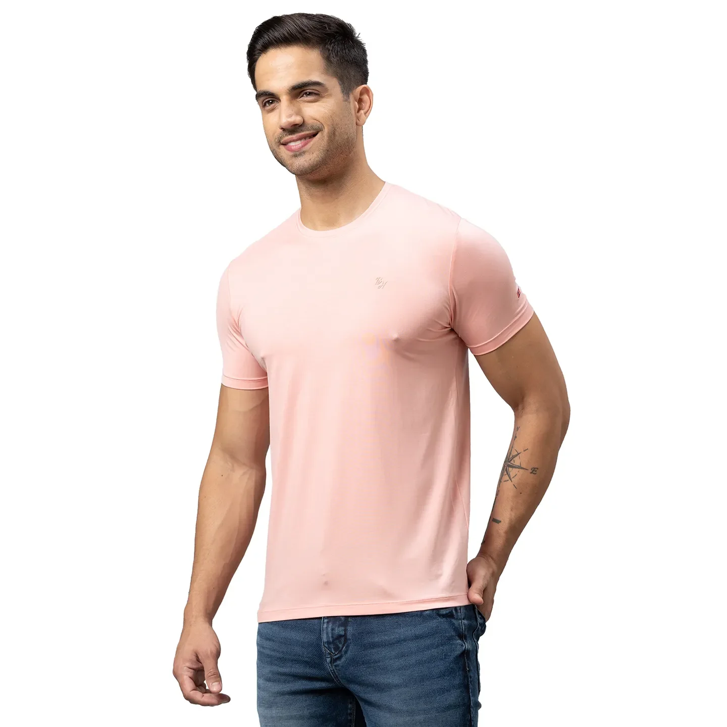 Pink Regular Fit Men's Short Sleeves T-Shirt by Being Human Clothing - Image 4
