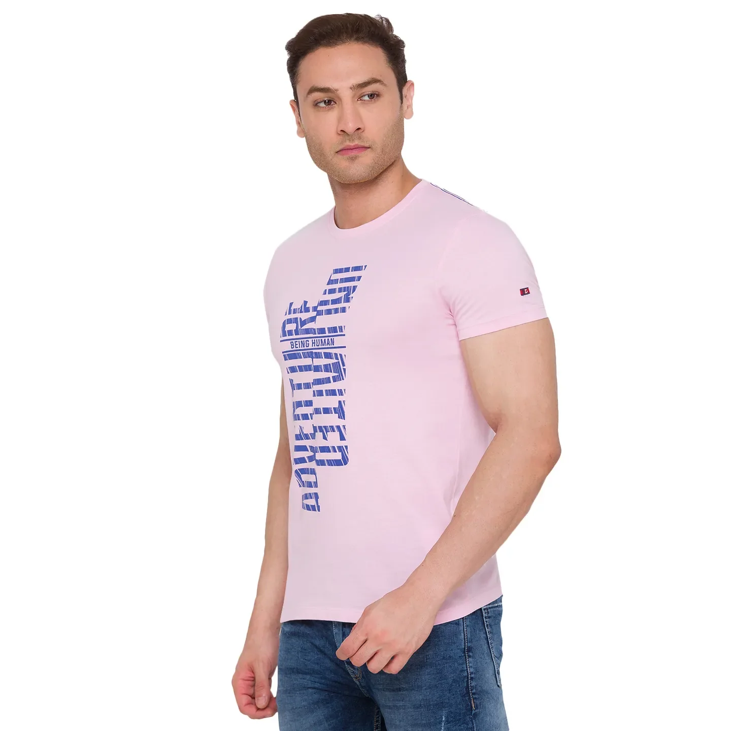 Pink Regular Fit Men's Short Sleeves T-Shirt by Being Human Clothing - Image 2