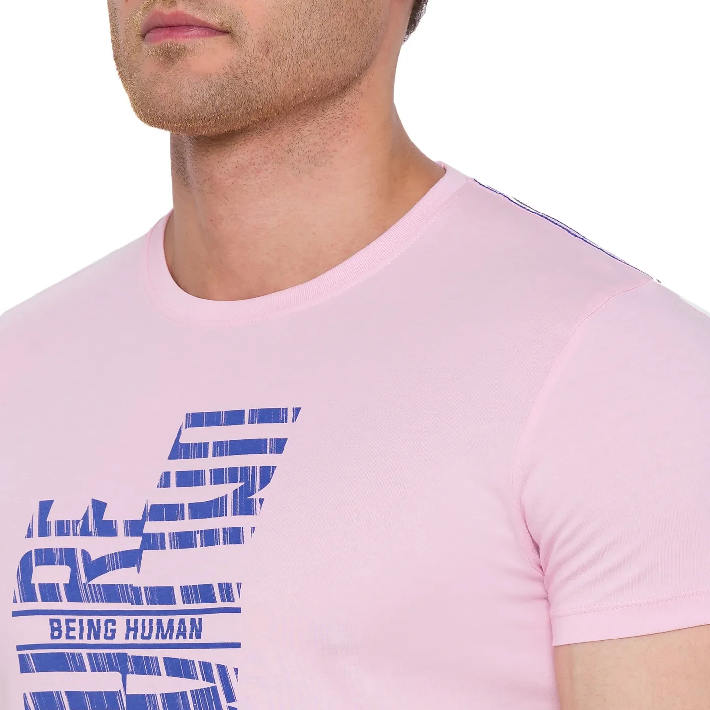 Pink Regular Fit Men's Short Sleeves T-Shirt by Being Human Clothing - Image 4