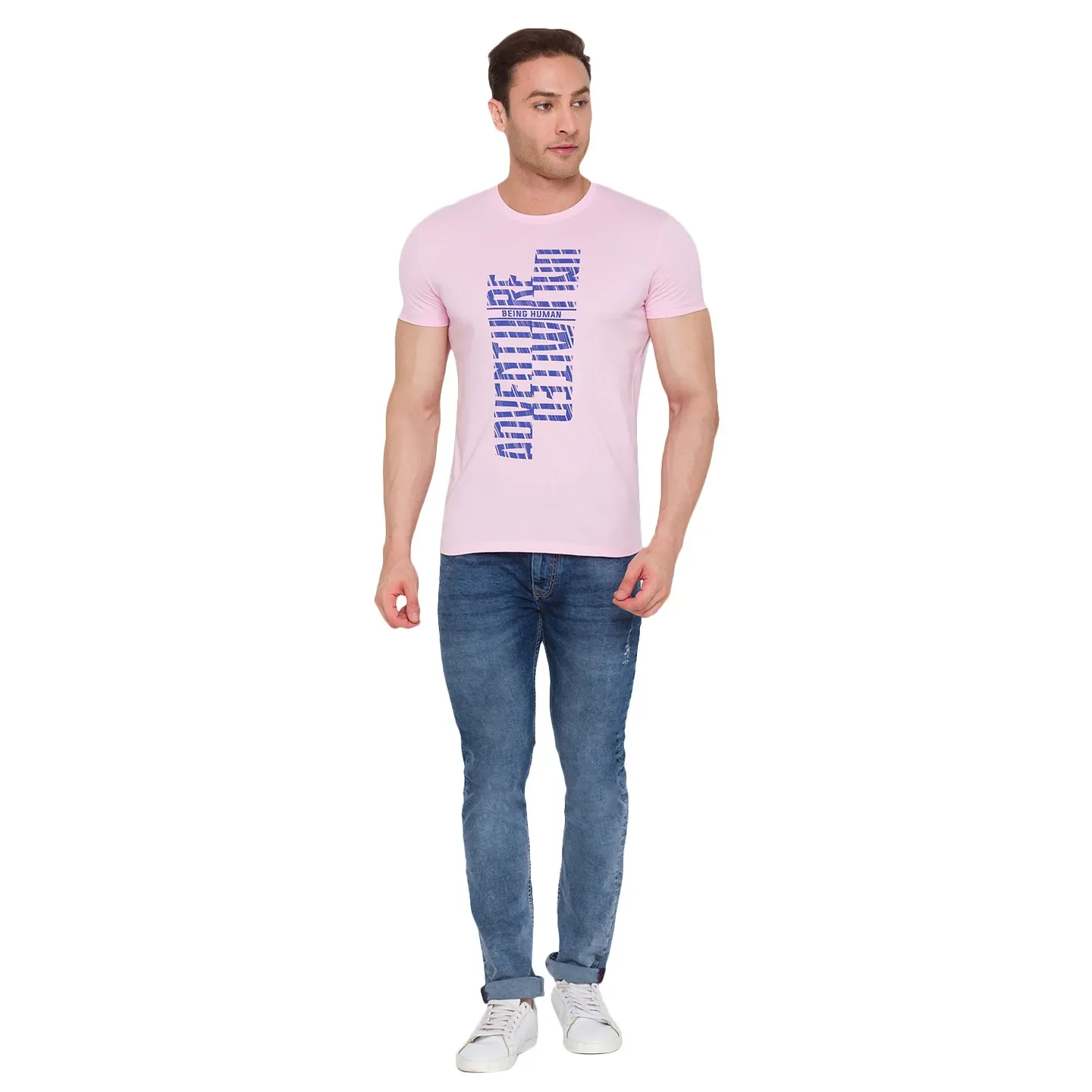 Pink Regular Fit Men's Short Sleeves T-Shirt by Being Human Clothing - Image 5