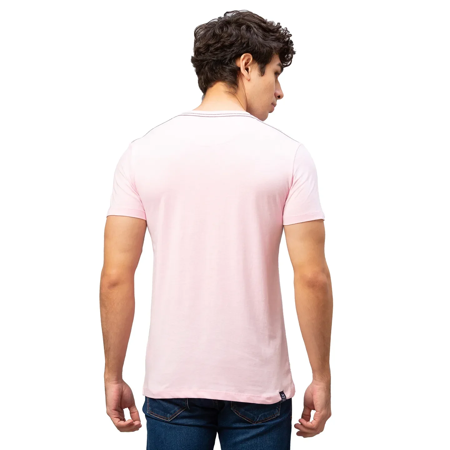 Pink Regular Fit Men's Short Sleeves T-Shirt by Being Human Clothing - Image 3