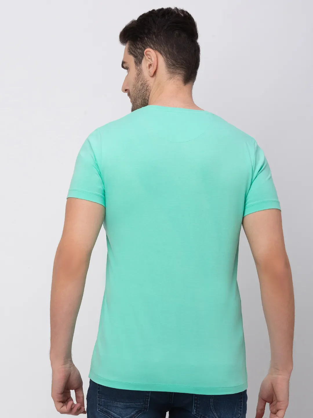 Pista Green Regular Fit Round Neck Men's T-Shirt by Being Human Clothing - Image 6