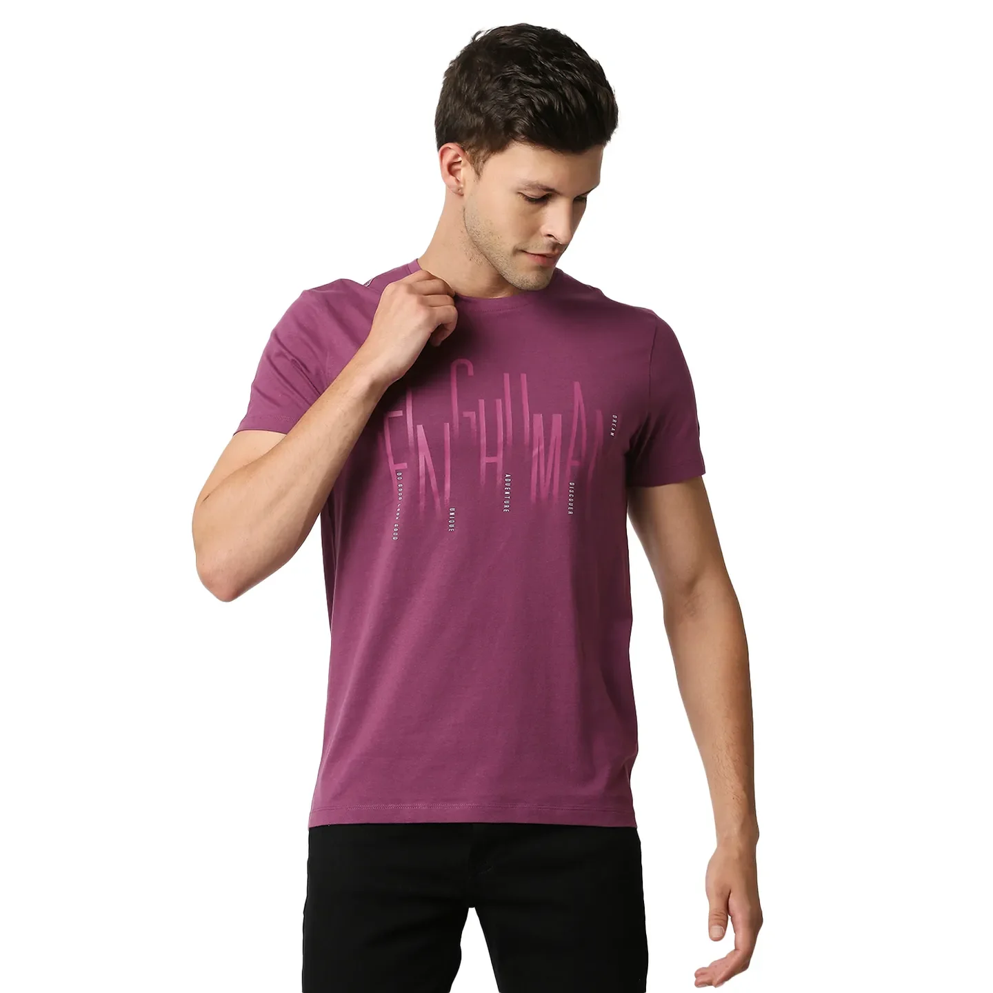 Pink Slim Straight Fit Men's Short Sleeves T-Shirt by Being Human Clothing