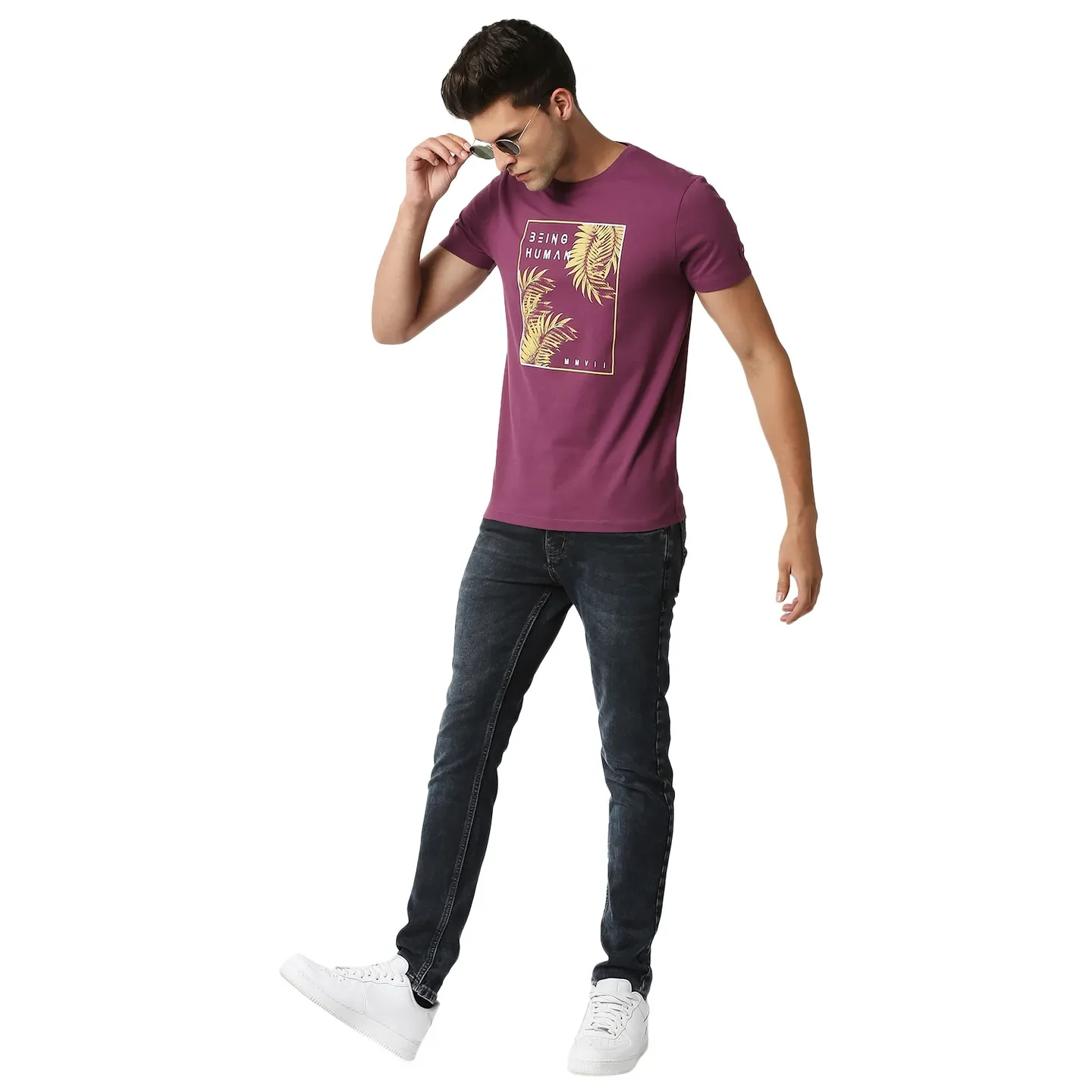 Pink Regular Fit Men's Short Sleeves T-Shirt by Being Human Clothing - Image 6
