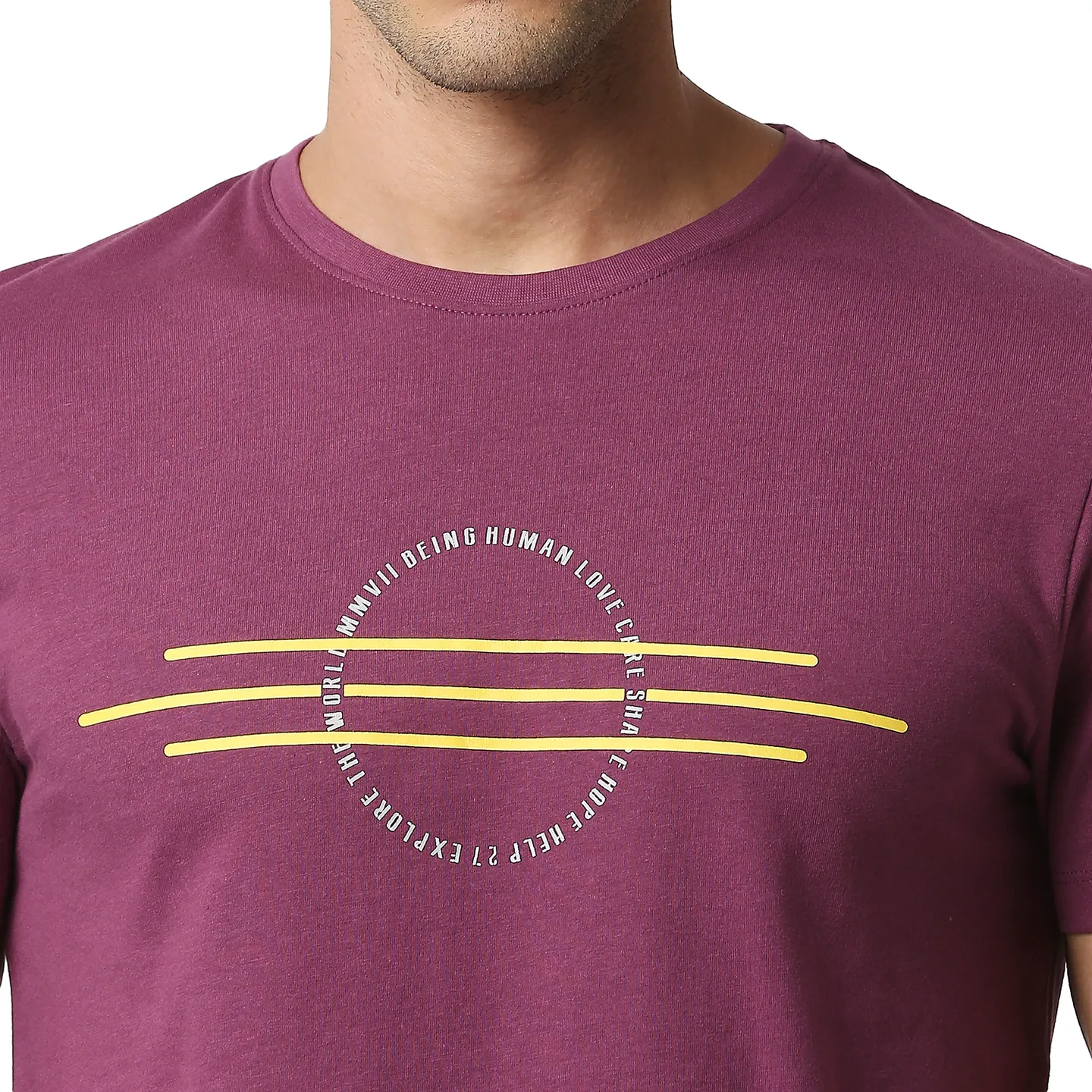 Pink Regular Fit Men's Short Sleeves T-Shirt by Being Human Clothing - Image 5