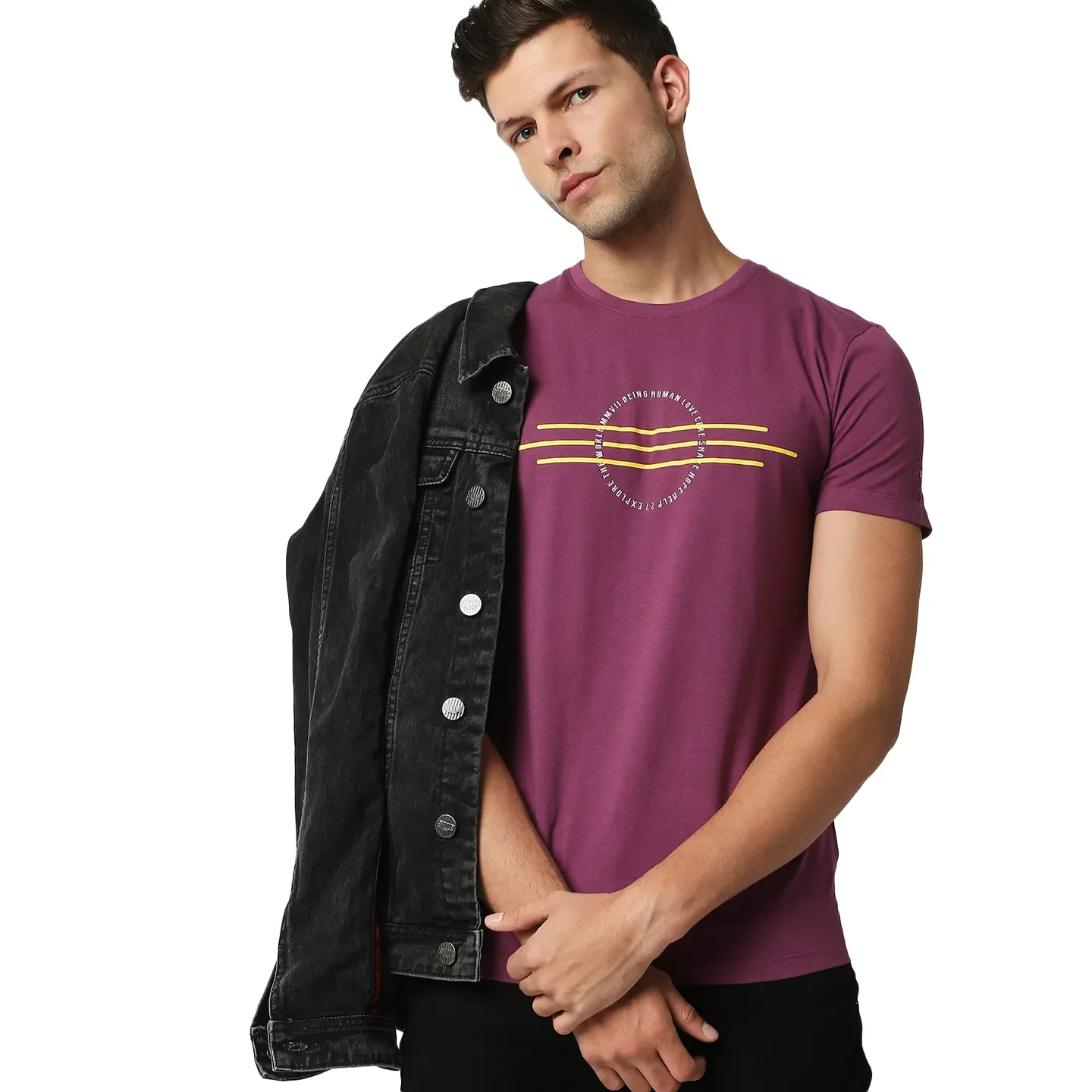 Pink Regular Fit Men's Short Sleeves T-Shirt by Being Human Clothing - Image 7