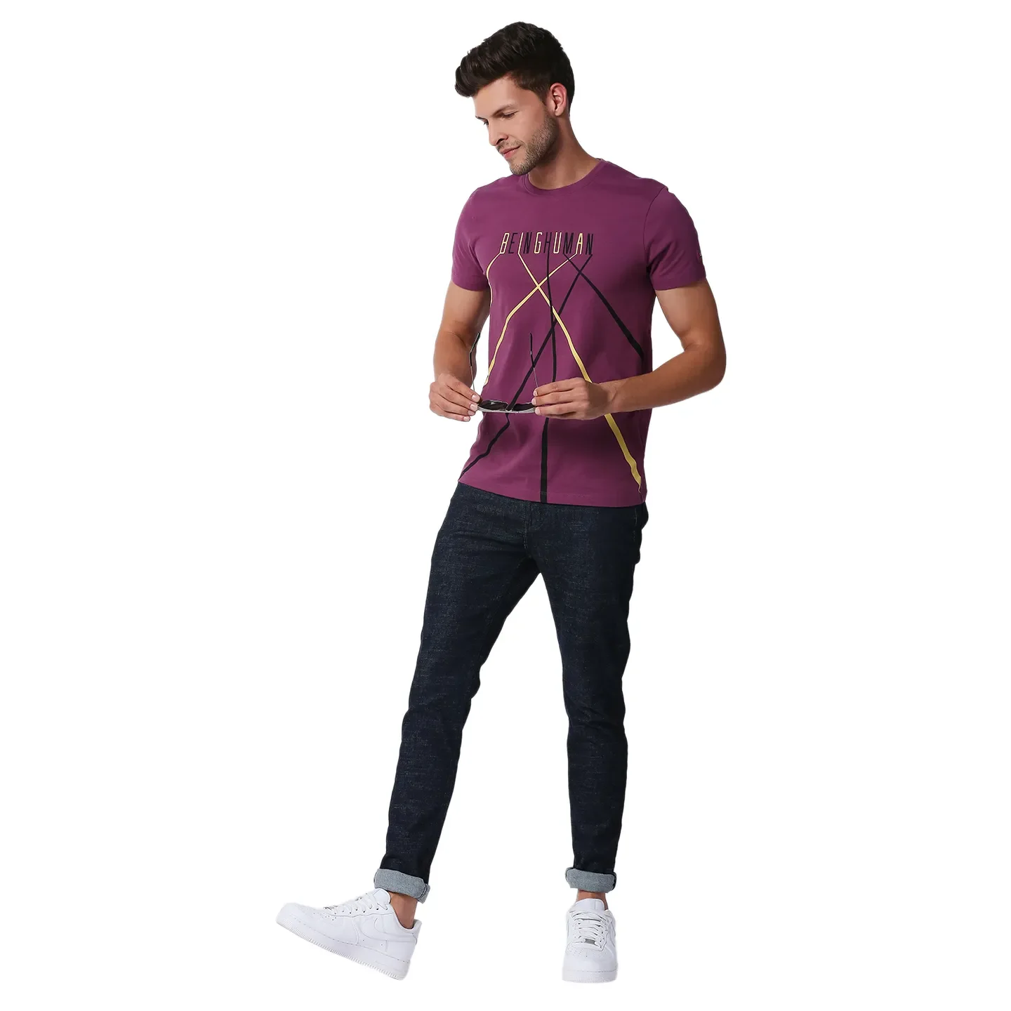 Pink Regular Fit Men's Short Sleeves T-Shirt by Being Human Clothing - Image 5