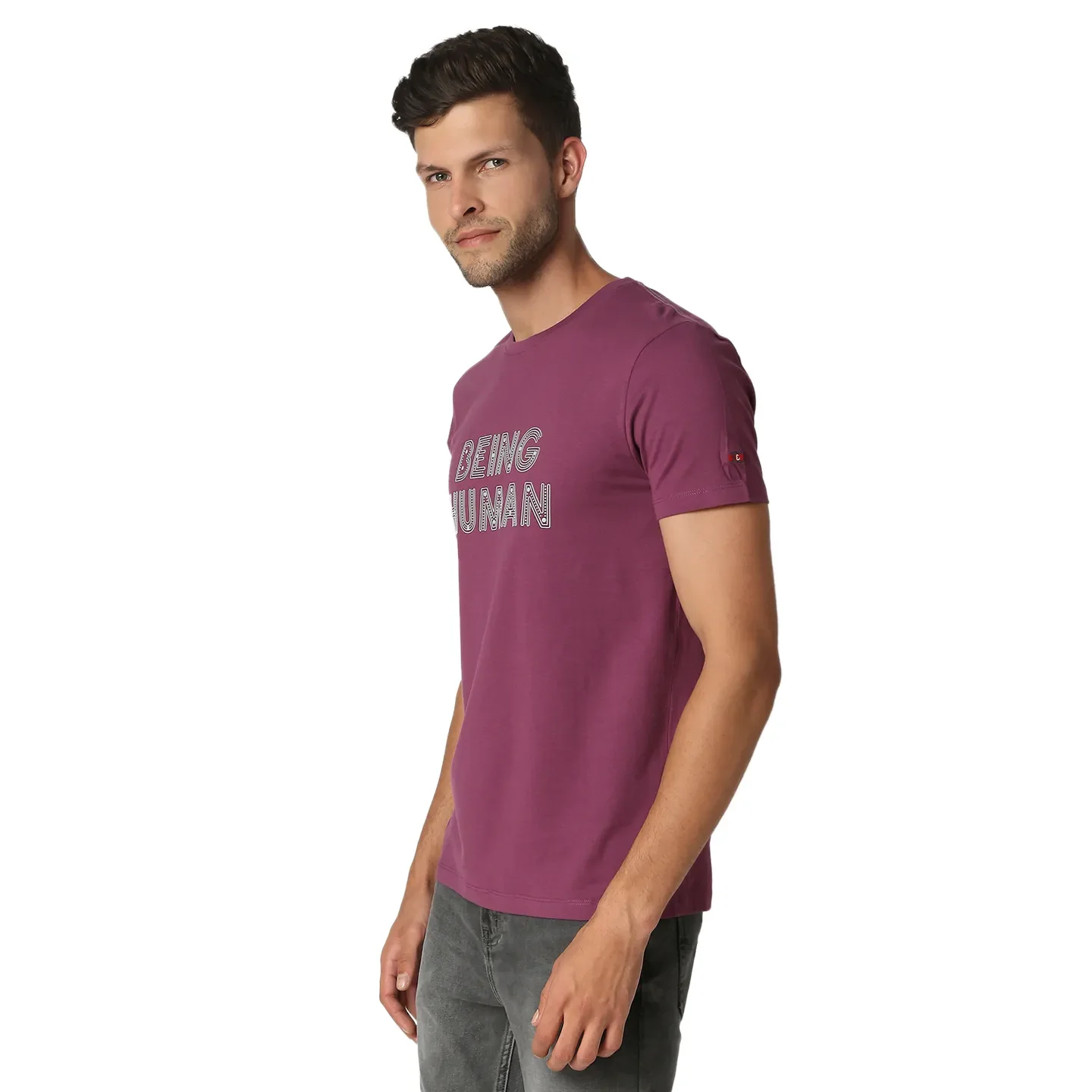 Pink Regular Fit Men's Short Sleeves T-Shirt by Being Human Clothing - Image 2