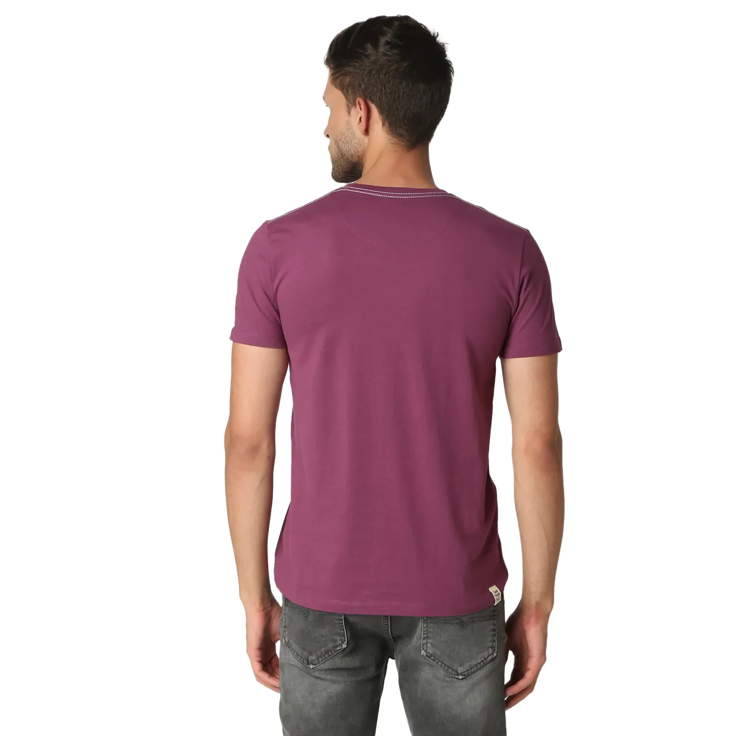 Pink Regular Fit Men's Short Sleeves T-Shirt by Being Human Clothing - Image 3
