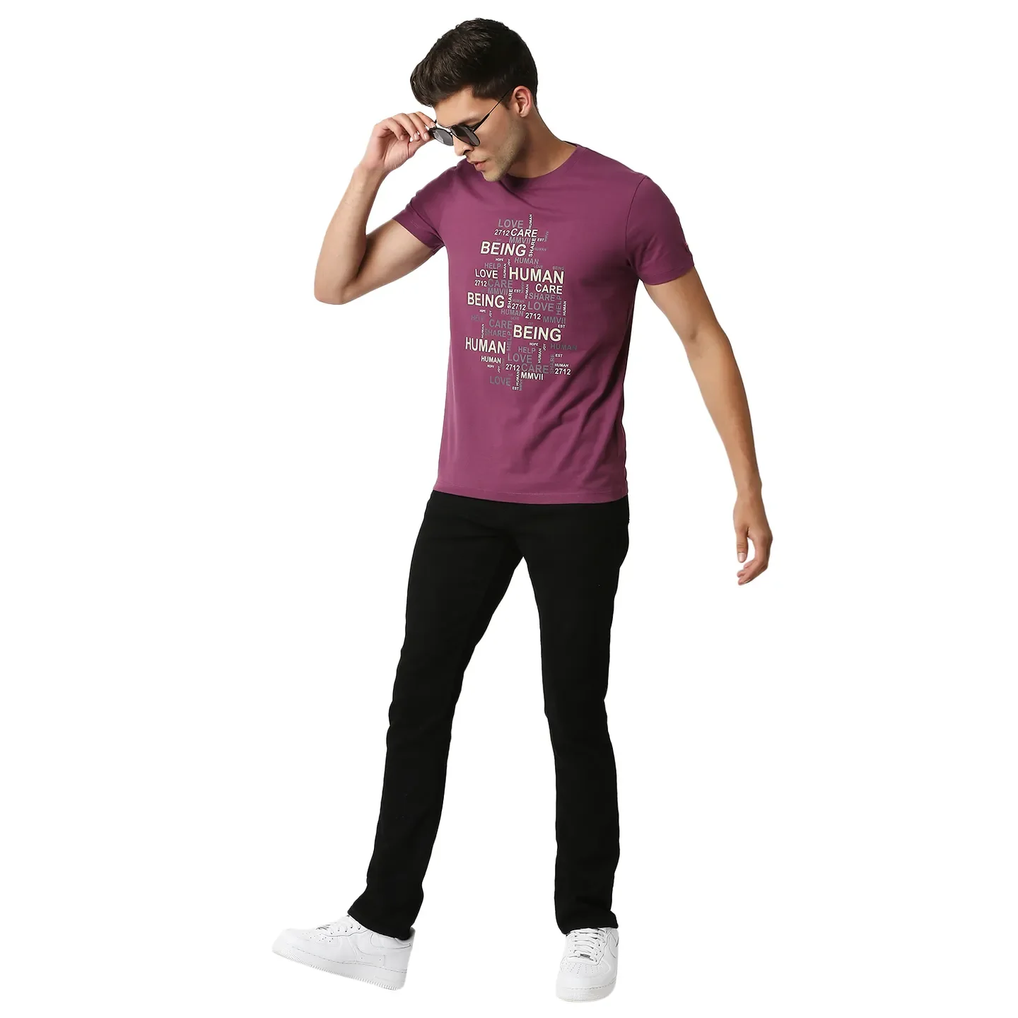 Pink Regular Fit Men's Short Sleeves T-Shirt by Being Human Clothing - Image 5