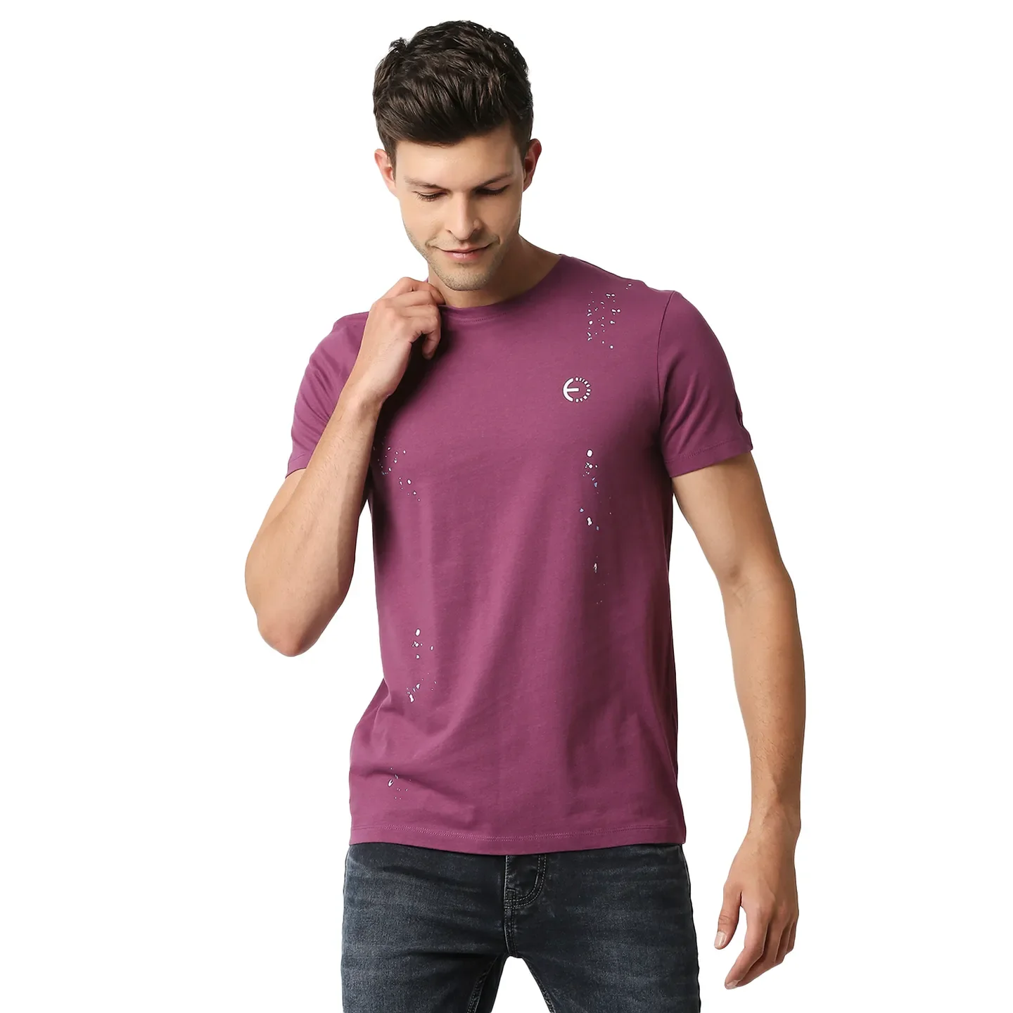 Pink Regular Fit Men's Short Sleeves T-Shirt by Being Human Clothing