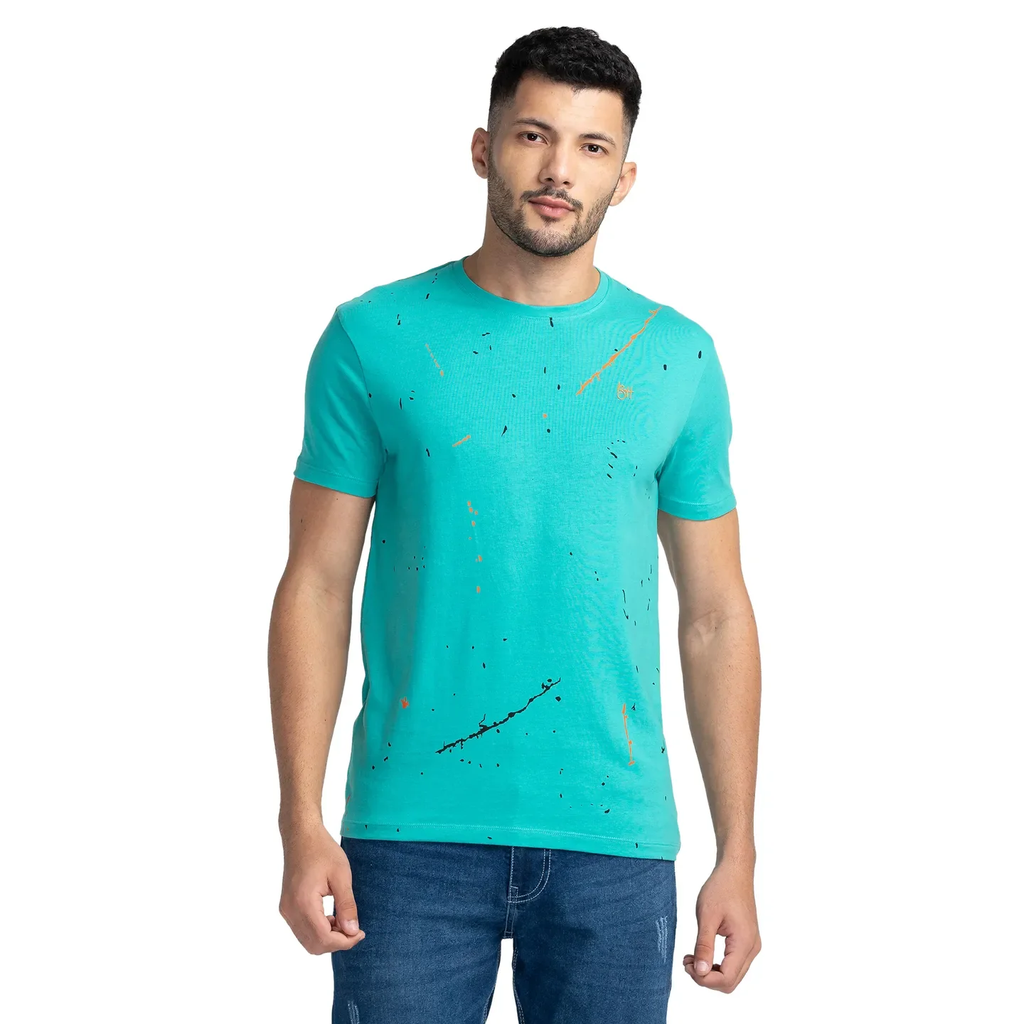 Green Regular Fit Men's Short Sleeves T-Shirt by Being Human Clothing
