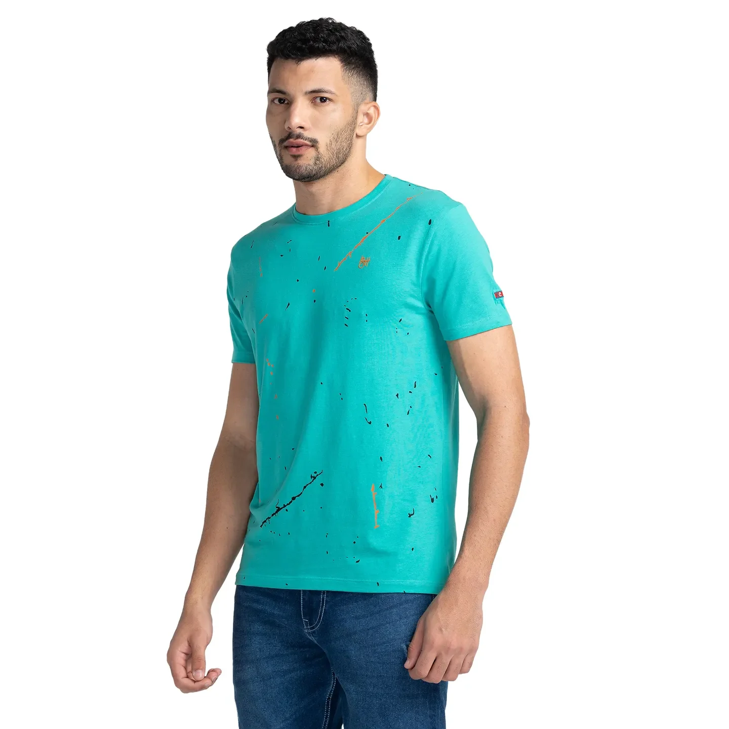 Green Regular Fit Men's Short Sleeves T-Shirt by Being Human Clothing - Image 4