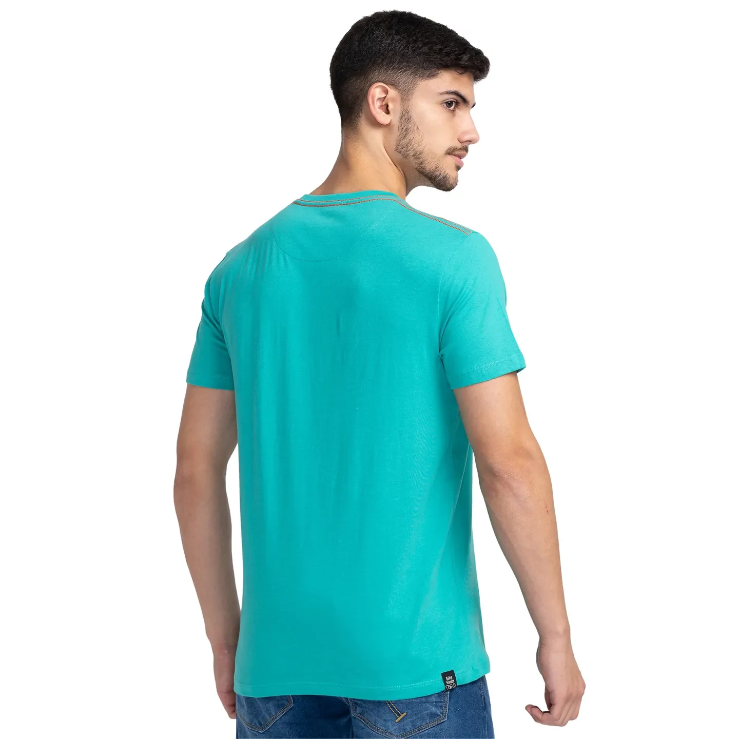 Green Regular Fit Men's Short Sleeves T-Shirt by Being Human Clothing - Image 3