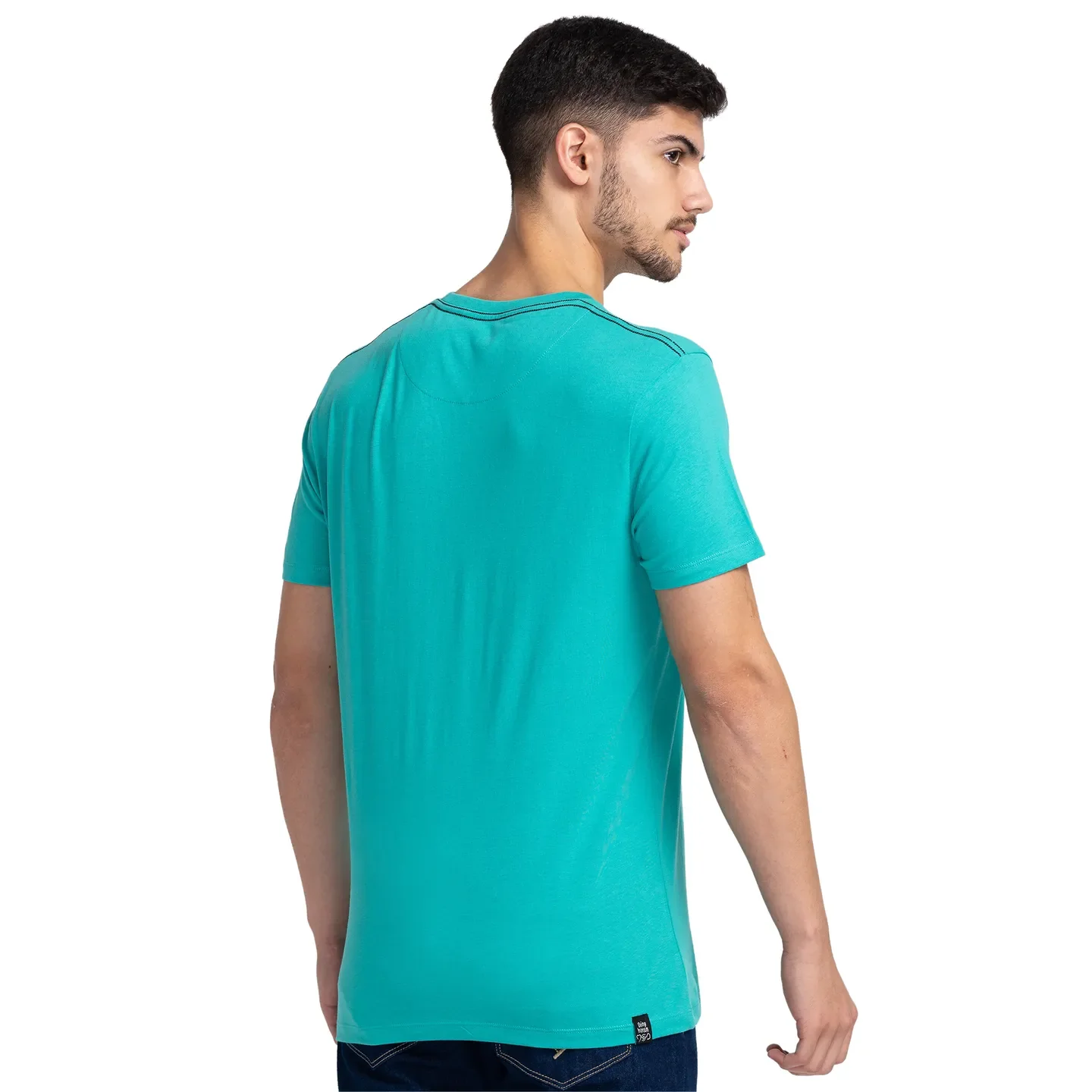 Green Regular Fit Men's Short Sleeves T-Shirt by Being Human Clothing - Image 3