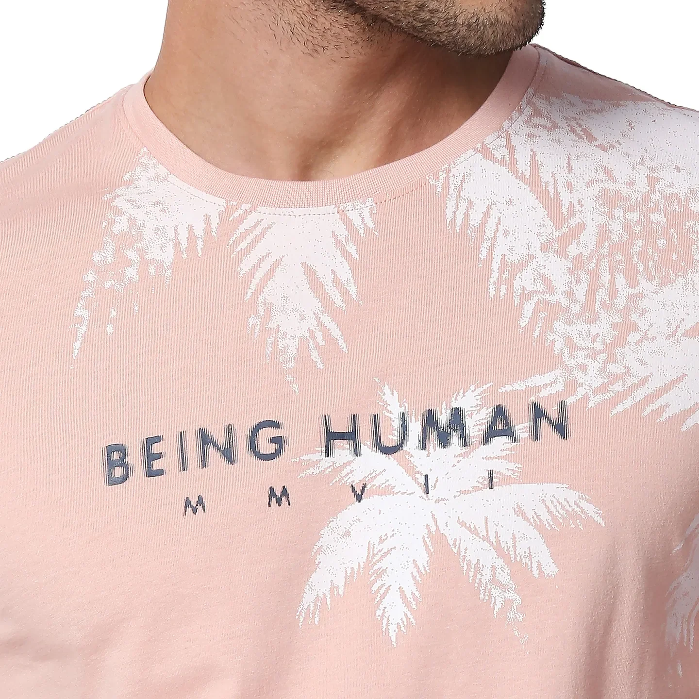 Pink Regular Fit Men's Short Sleeves T-Shirt by Being Human Clothing - Image 5
