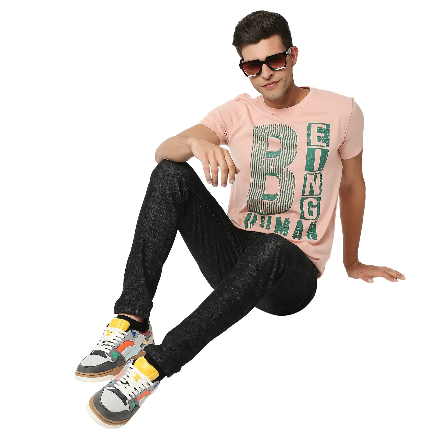 Pink Regular Fit Men's Short Sleeves T-Shirt by Being Human Clothing - Image 6