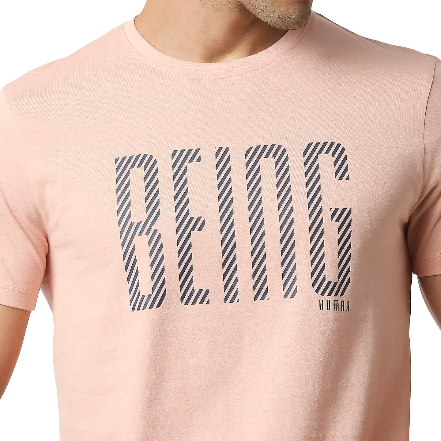 Pink Regular Fit Men's Short Sleeves T-Shirt by Being Human Clothing - Image 5