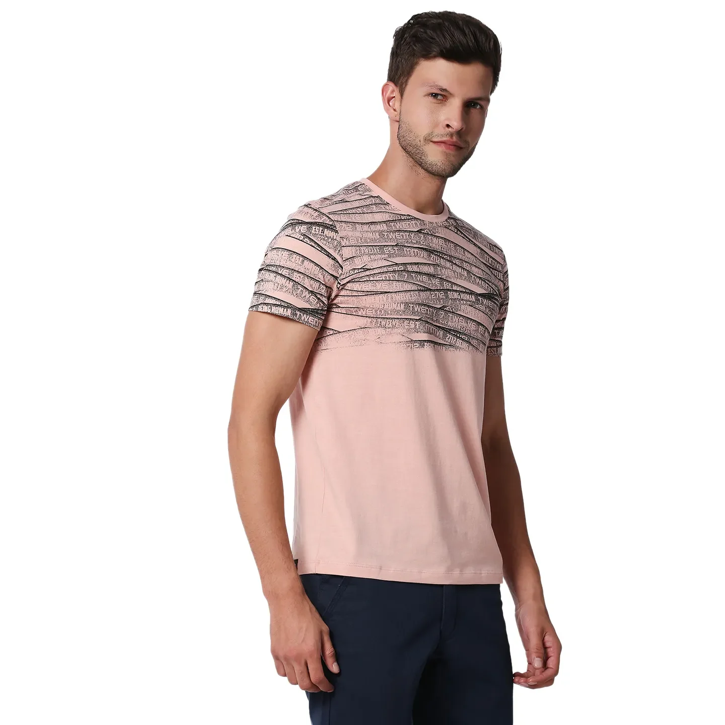 Pink Regular Fit Men's Short Sleeves T-Shirt by Being Human Clothing - Image 3