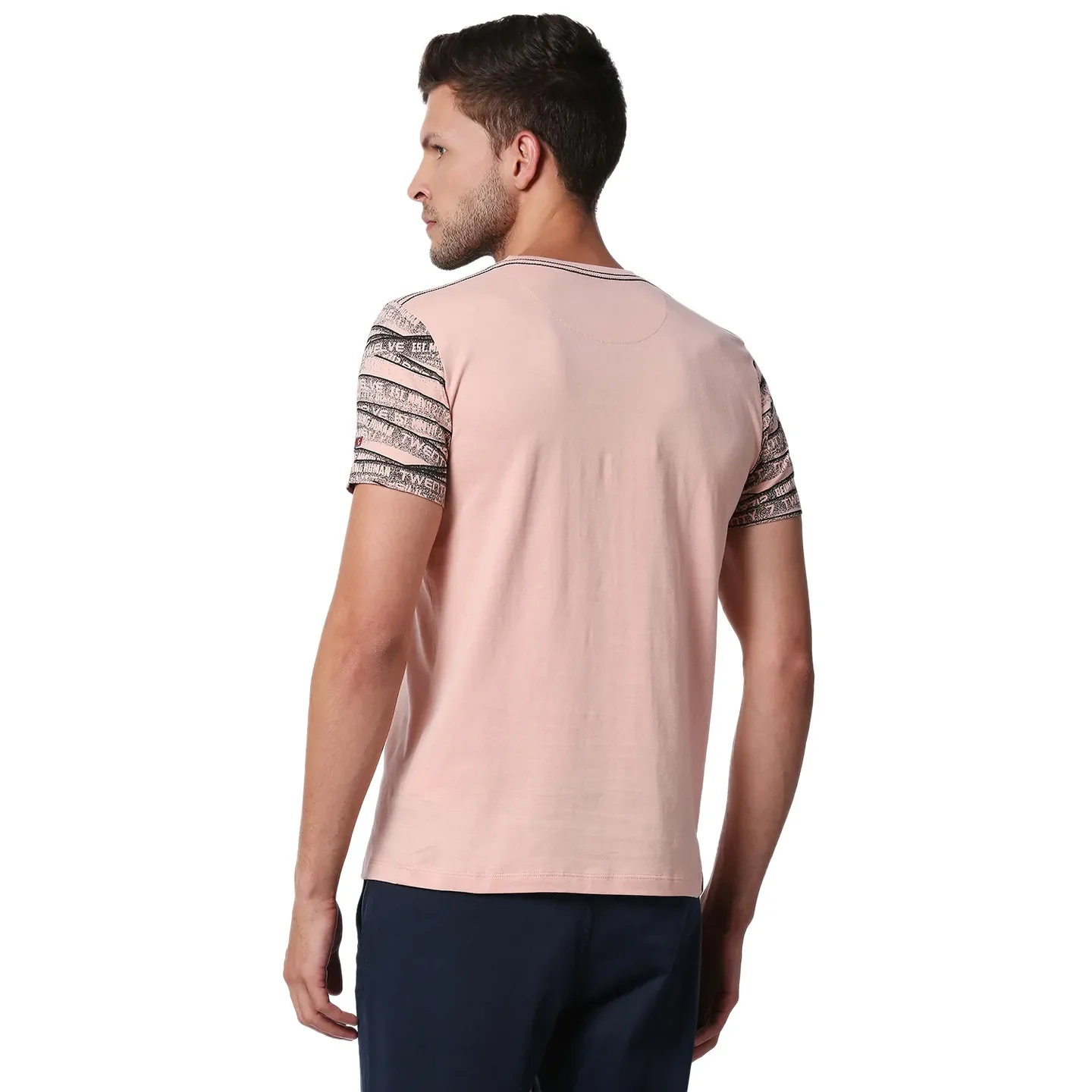 Pink Regular Fit Men's Short Sleeves T-Shirt by Being Human Clothing - Image 4