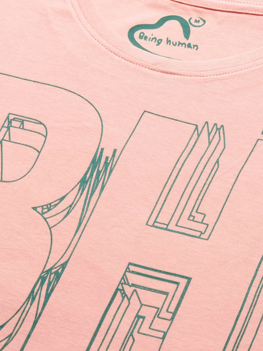 Pink Regular Fit Men's Short Sleeves T-Shirt by Being Human Clothing - Image 4